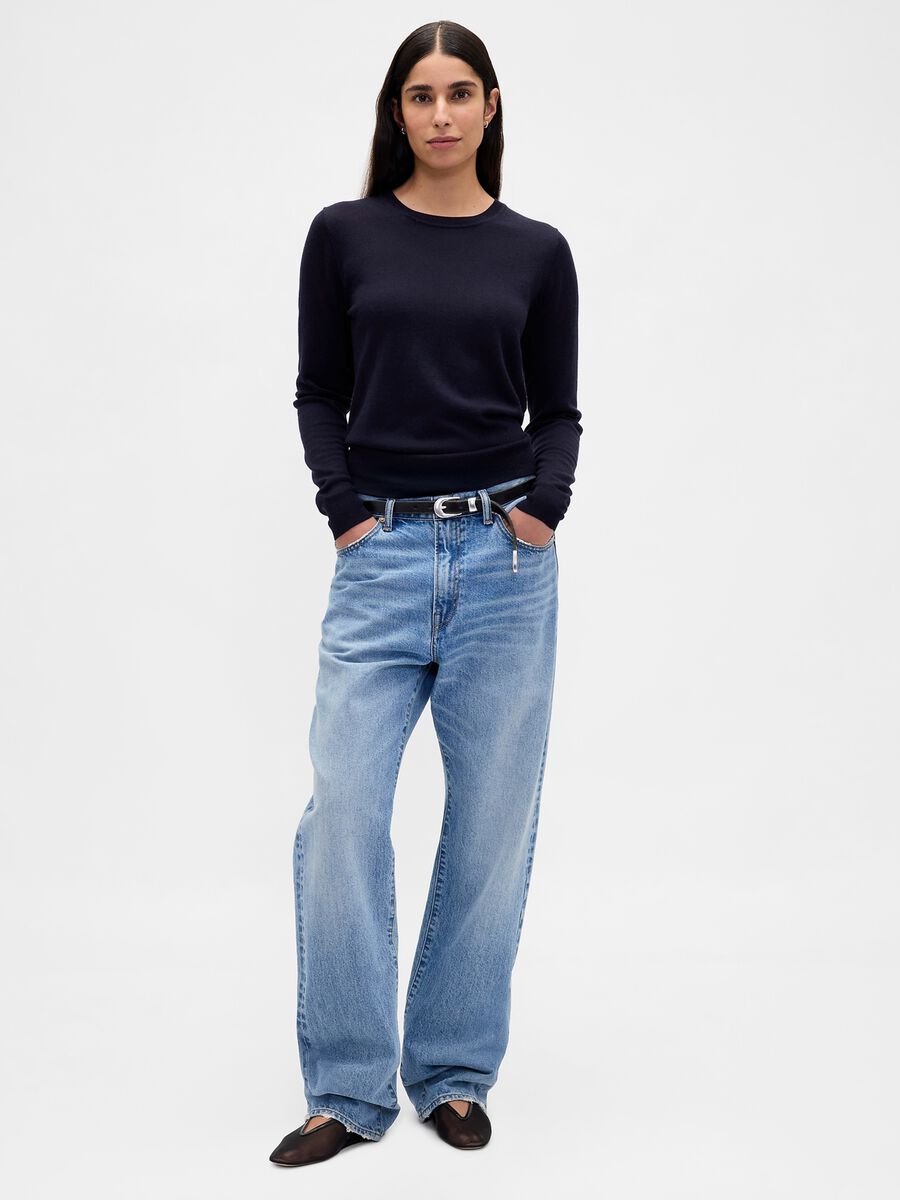 Maglione blu in lana Donna_2