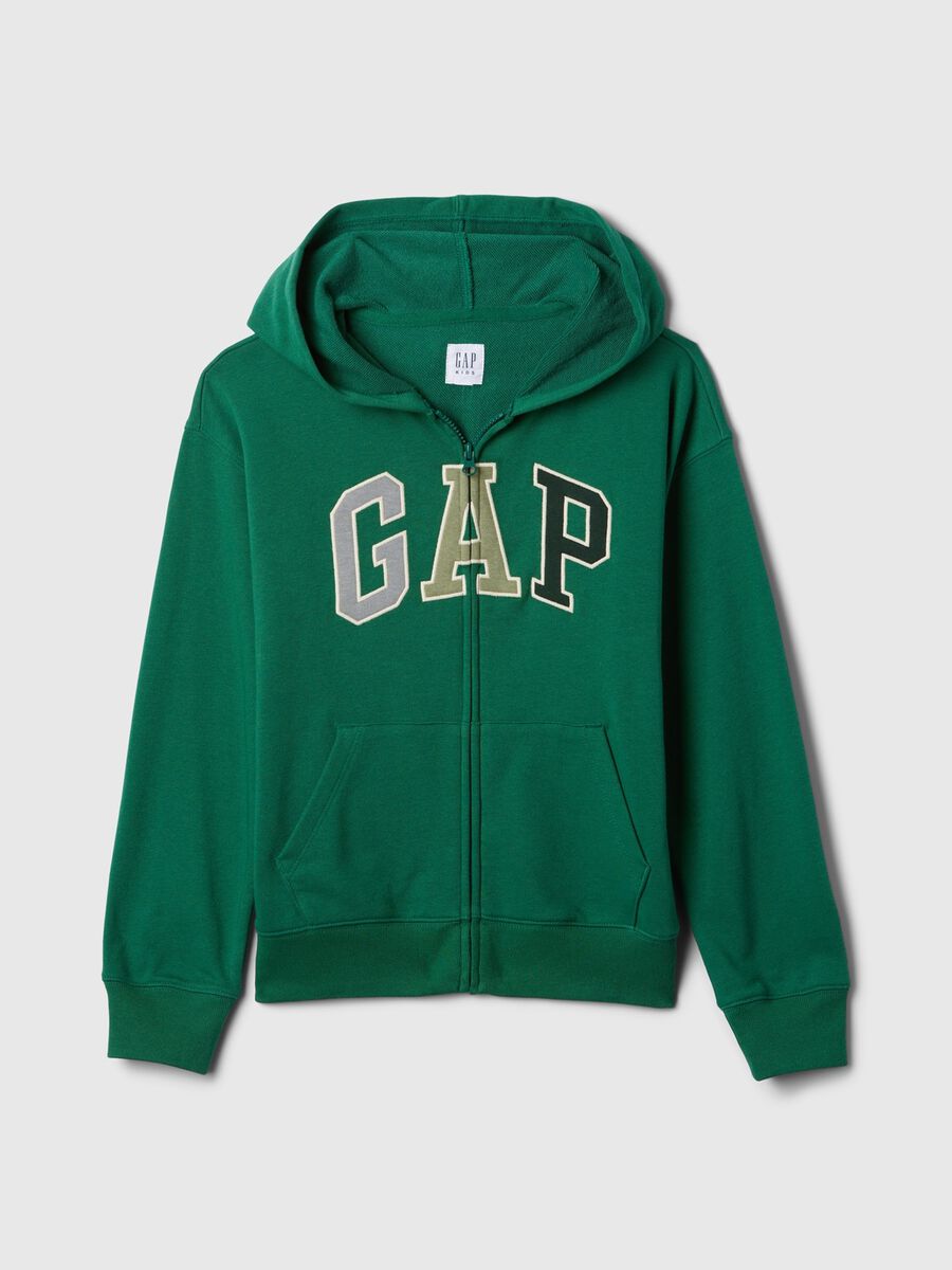 Full-zip con cappuccio e ricamo logo Bambino_3