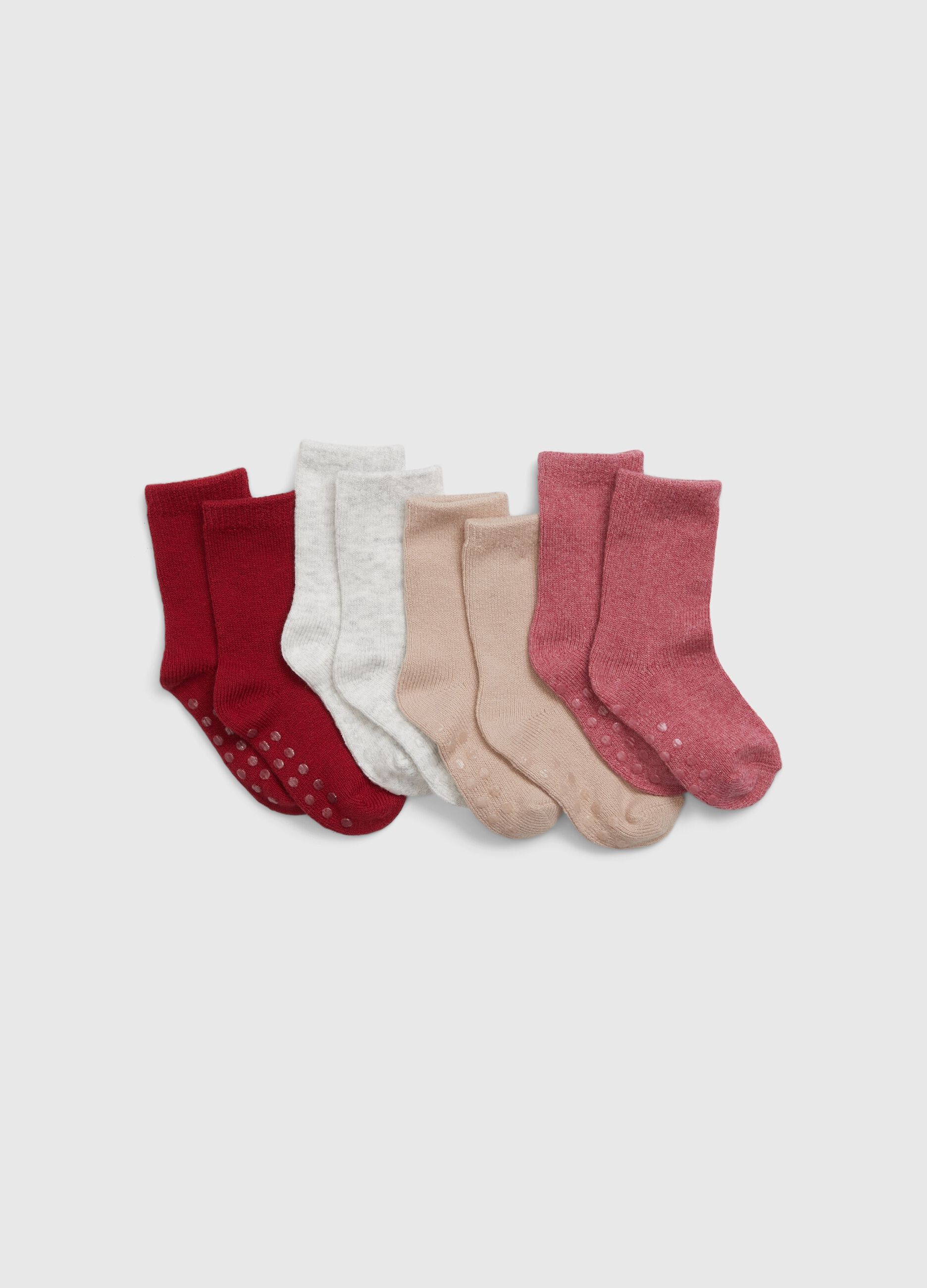 Four-pair pack stretch slipper socks