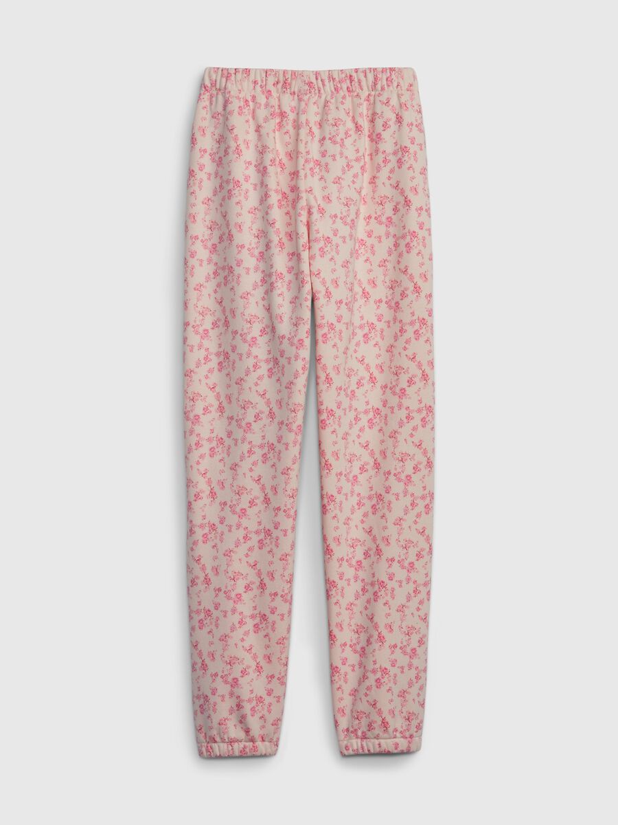 Floral joggers with logo embroidery Girl_1