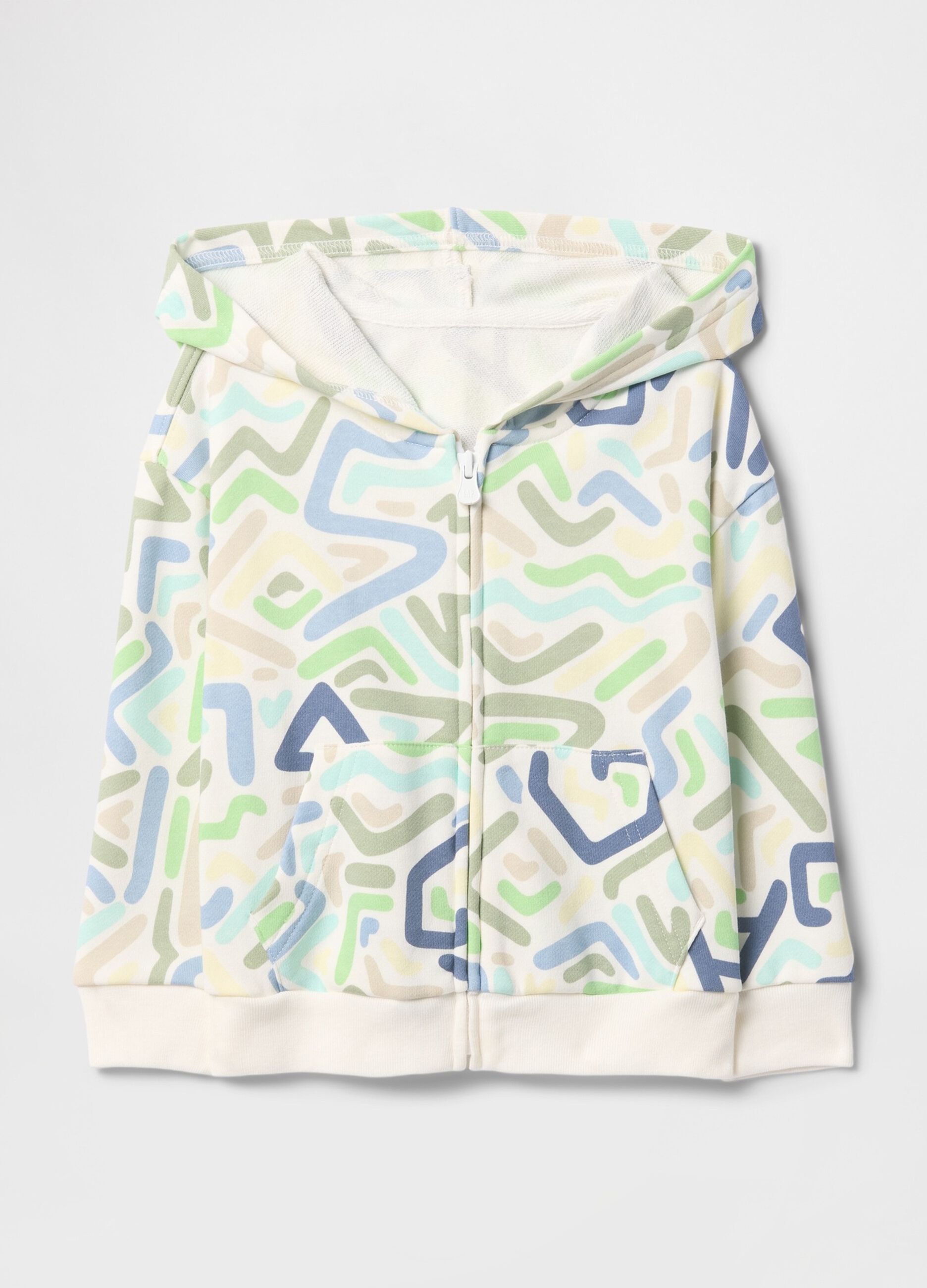 Felpa con cappuccio stampa geometrica