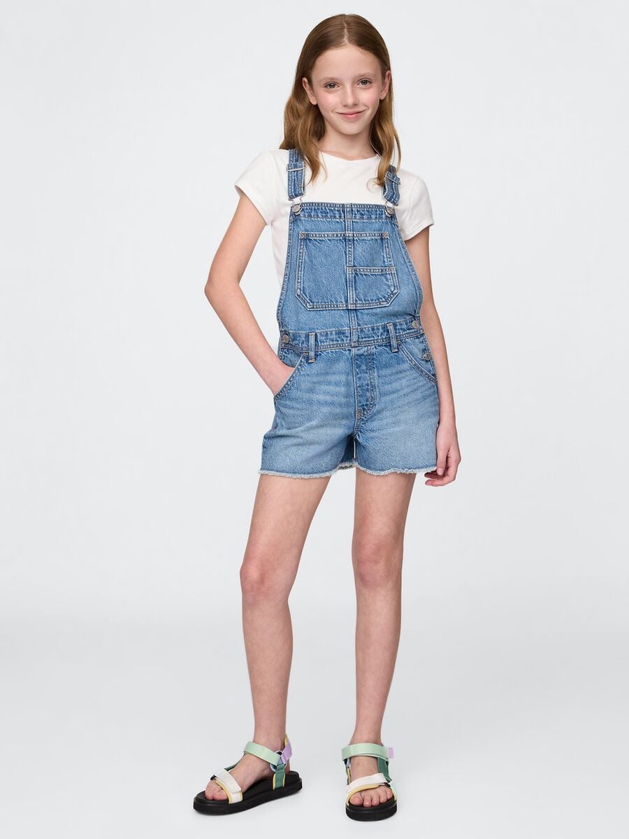 Salopette in denim Bambina_0
