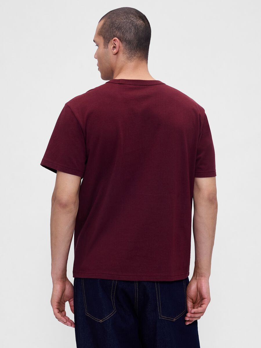 T-shirt bordeaux in cotone Man_2