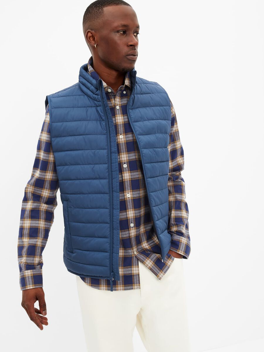 High-neck full-zip quilted gilet Man_0