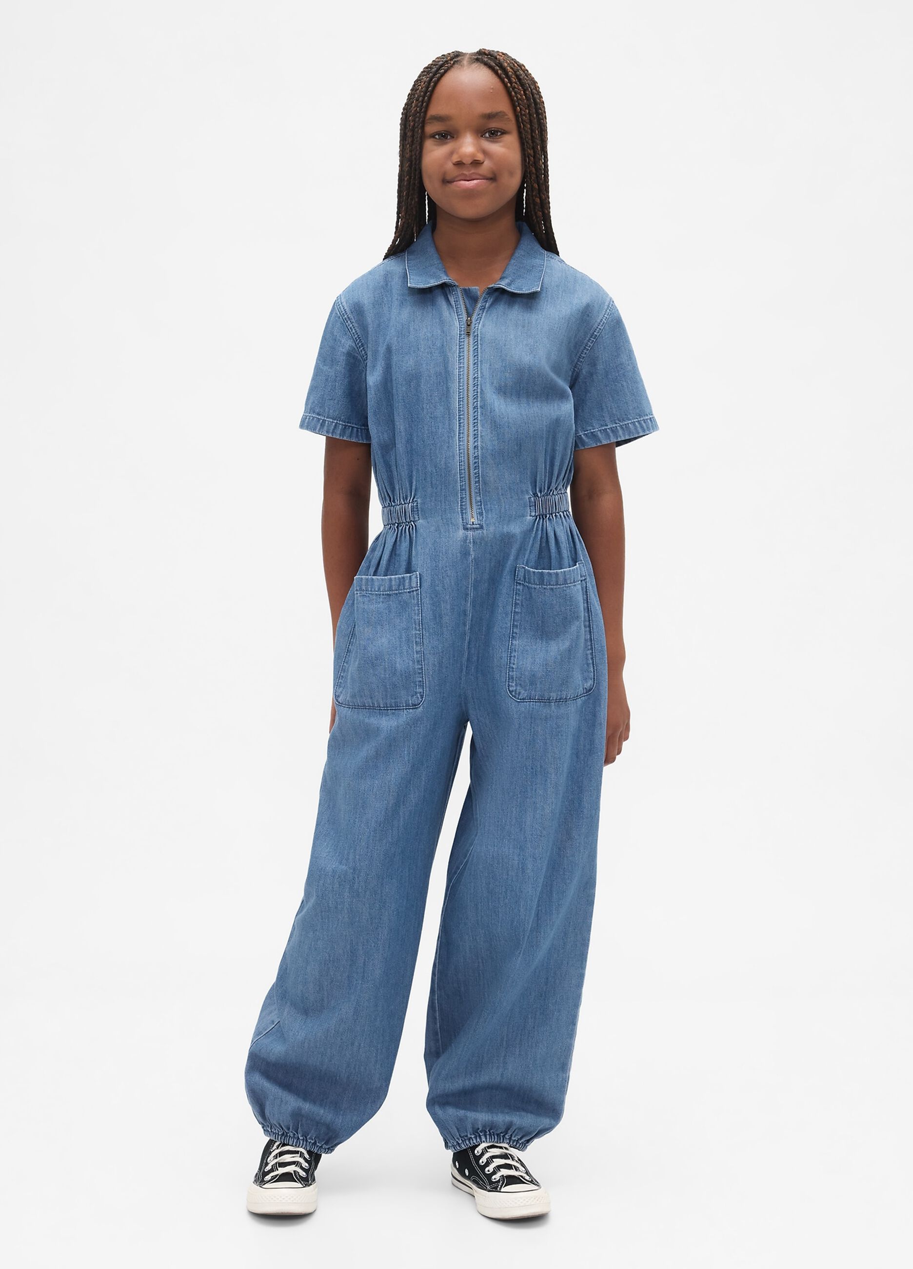 Tuta in denim per bambina