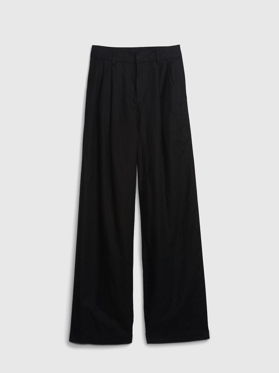 Wide-leg trousers with darts Woman_4