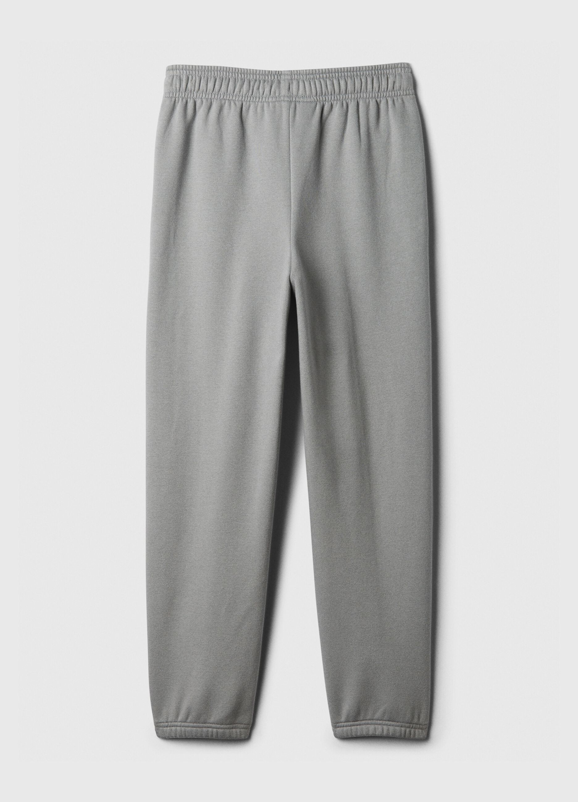 Fleece joggers with logo embroidery_1