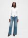 Blue Wide-Leg Denim Trousers_0
