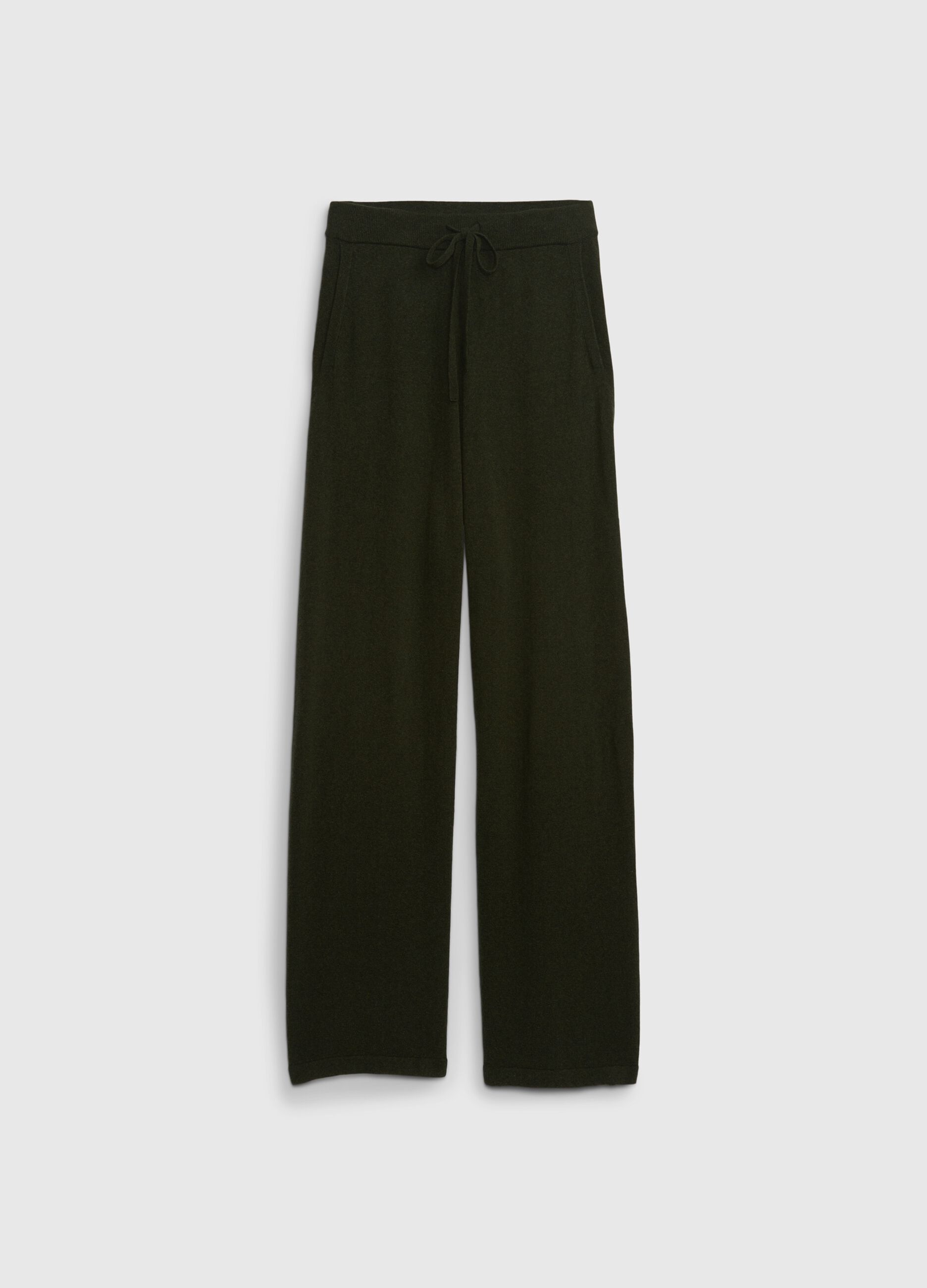 Joggers wide leg in maglia con coulisse_5