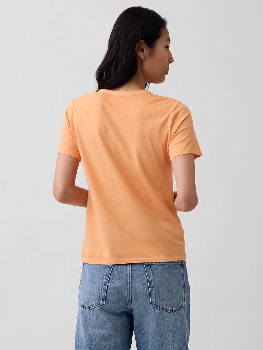 Orange pure cotton crew neck t-shirt regular fit Woman_2
