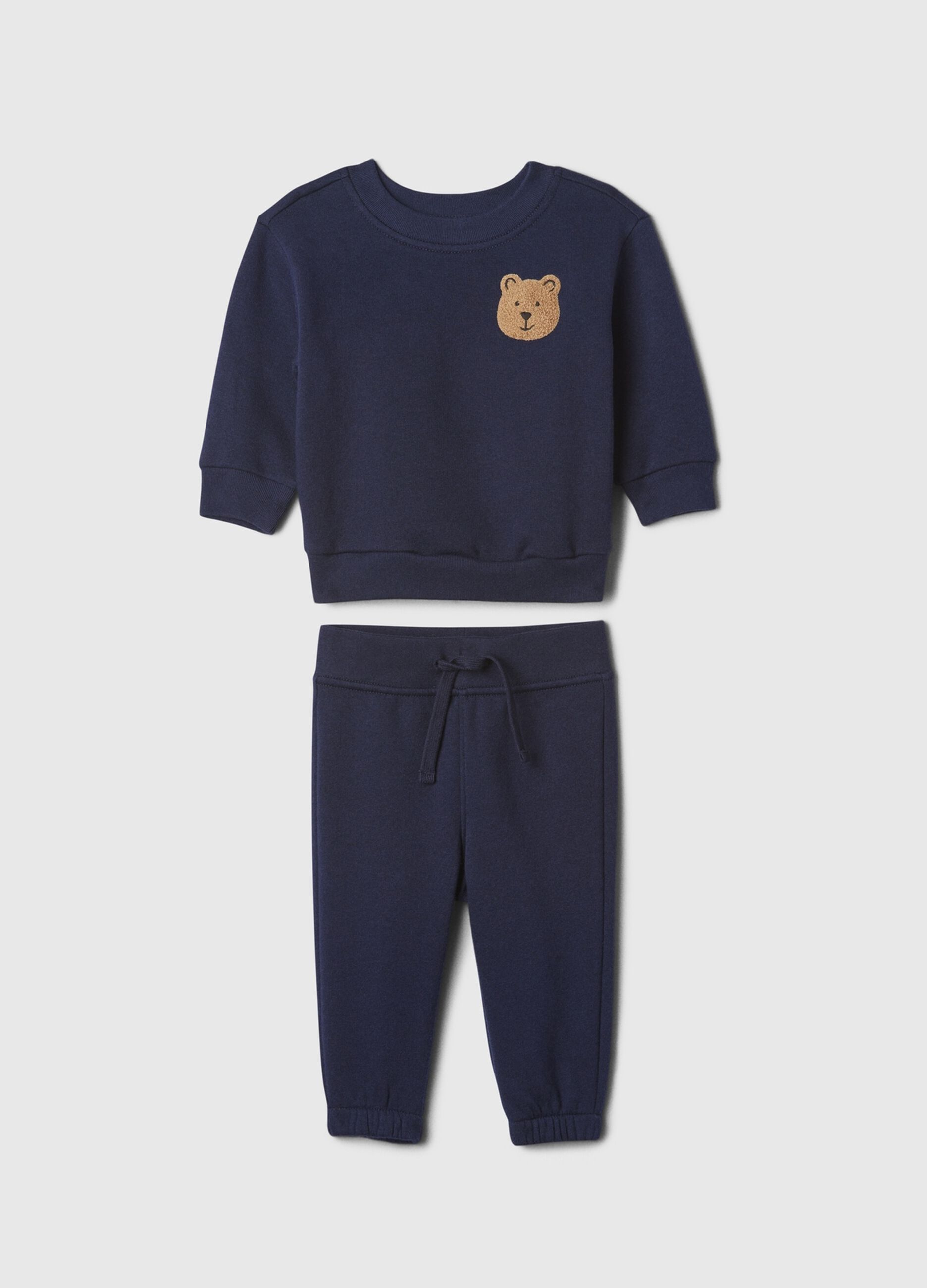 Jogging set with bouclé appliqué