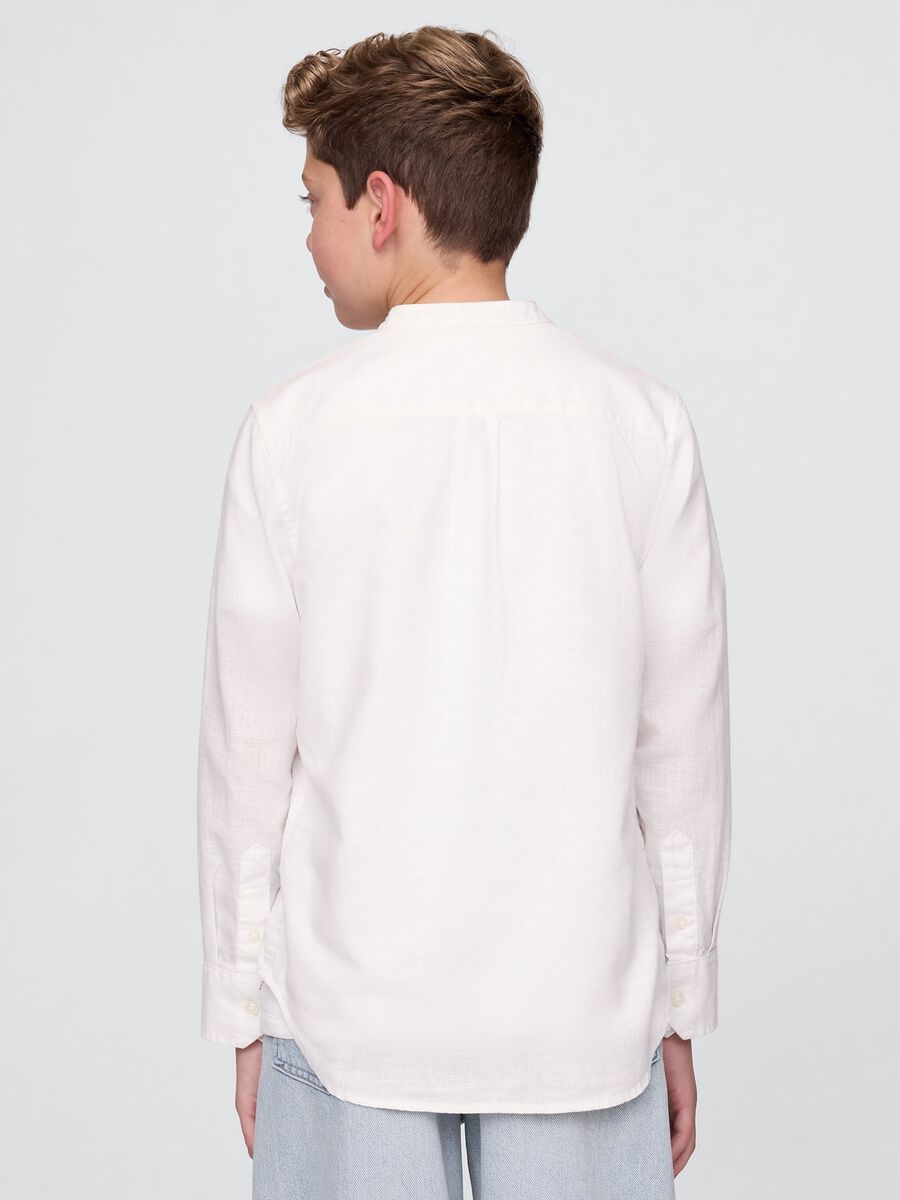 GAP Kids Long Sleeve White Linen and Cotton Shirt Boy_2