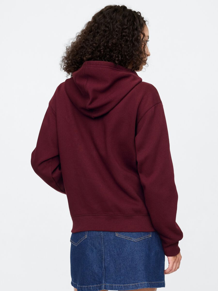 Felpa con logo GAP, cappuccio e zip in misto cotone Donna_1