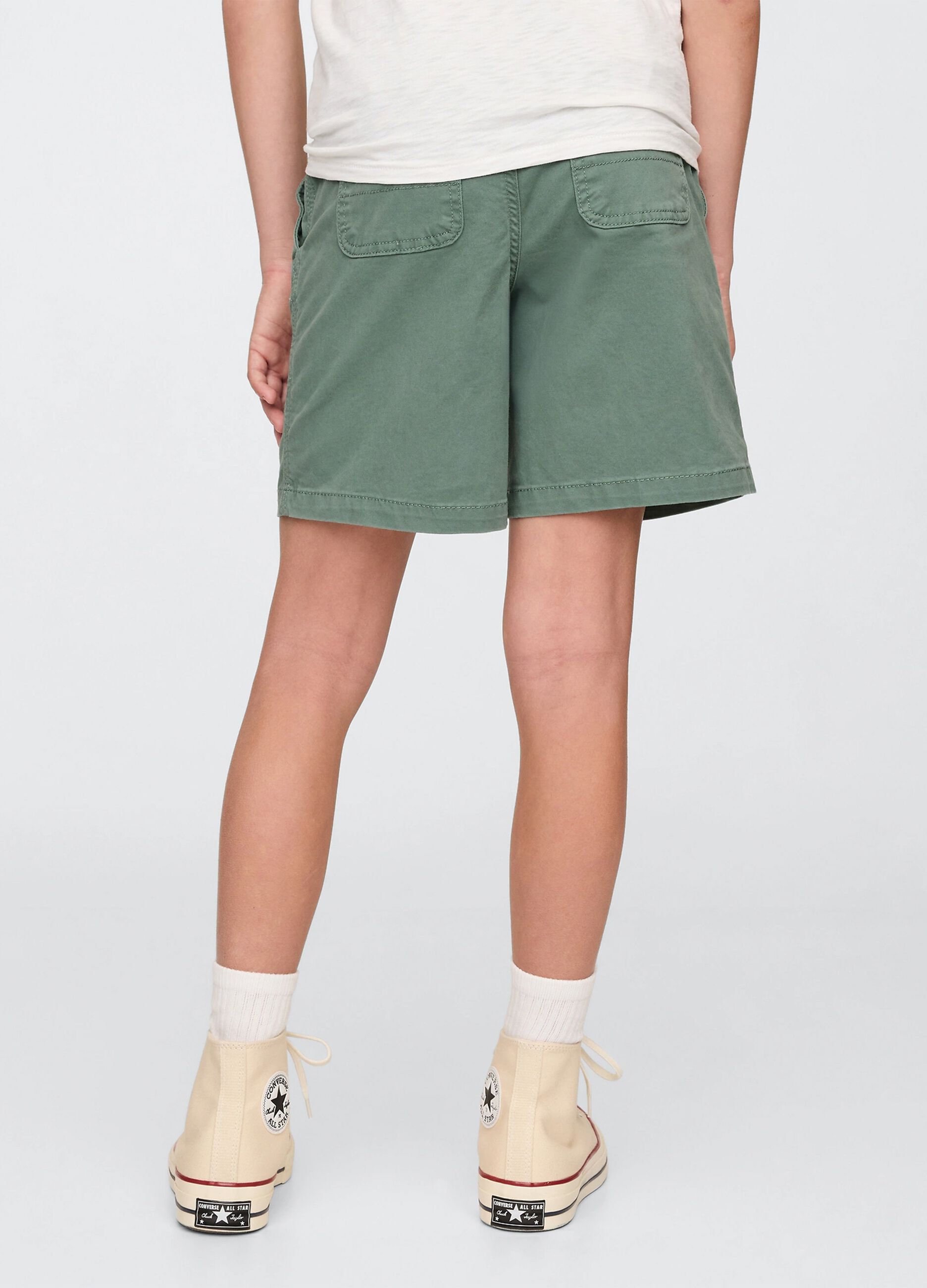 Shorts verdi in cotone elasticizzato_2