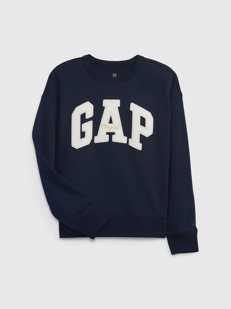 Oversized French terry sweatshirt with embroidery Boy_0