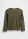 T-shirt verde a maniche lunghe in cotone_1