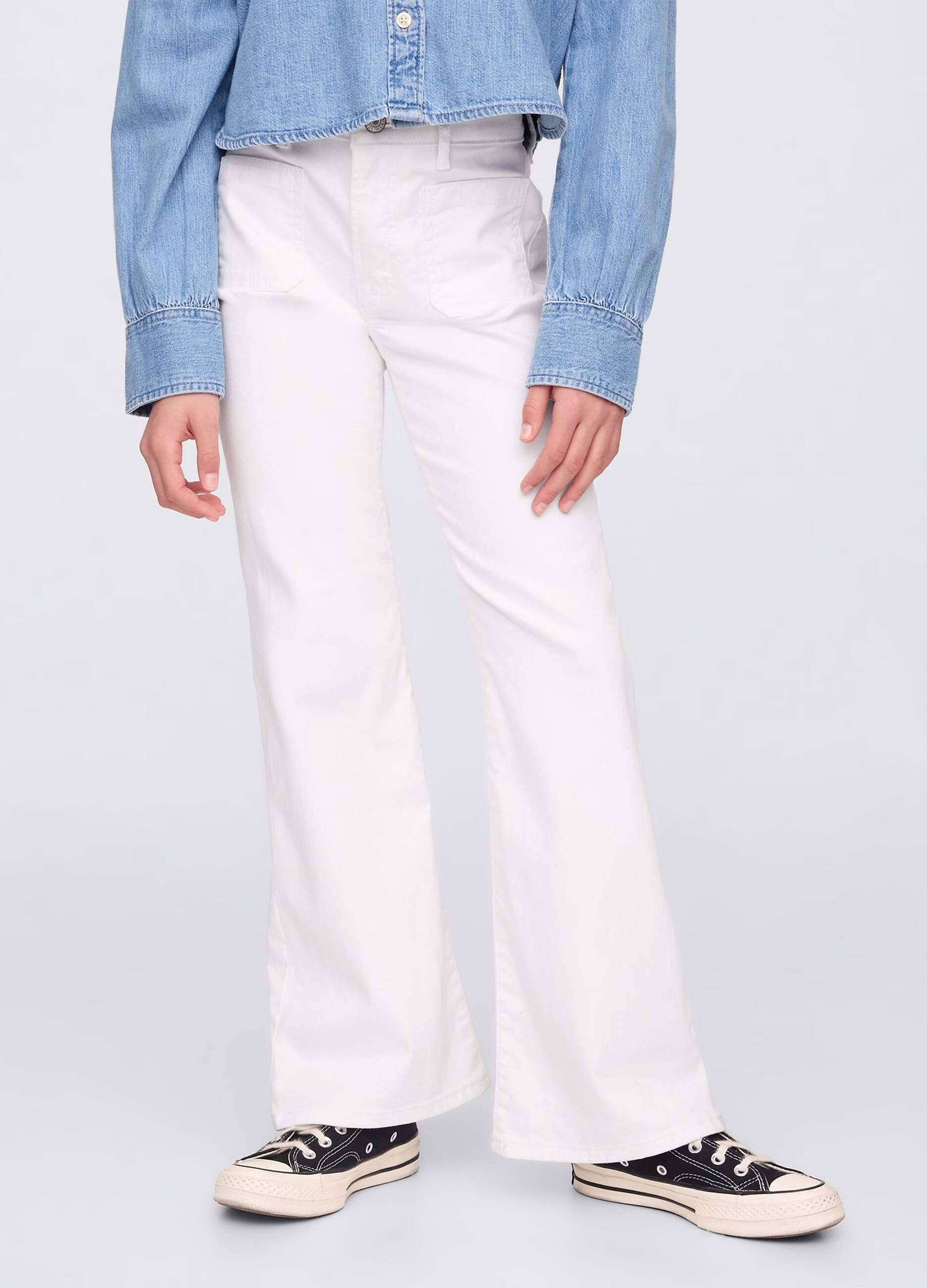 Jeans bianchi a zampa_1