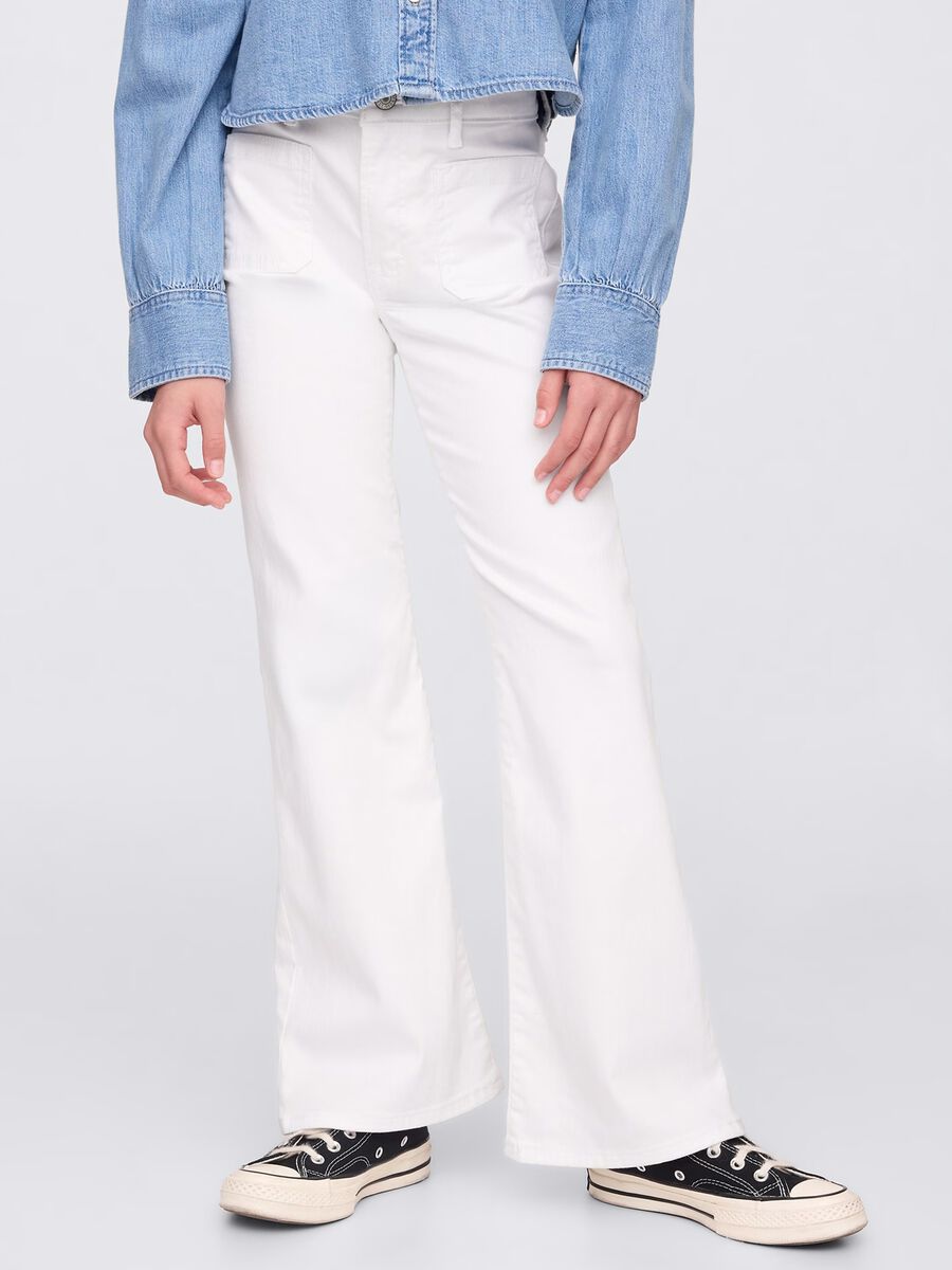 Jeans bianchi a zampa Bimba_1