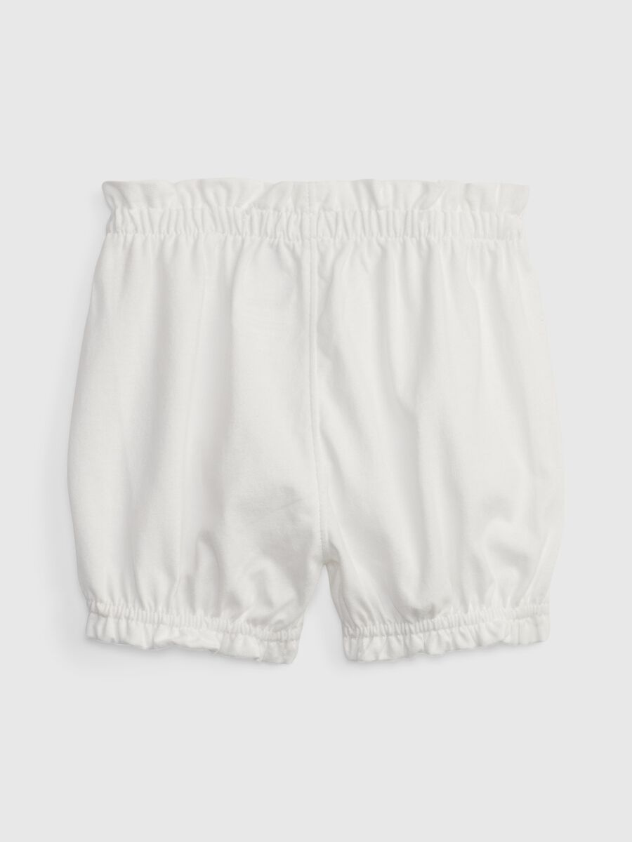 Shorts in cotone bio con ricamo orsetto Neonato_1