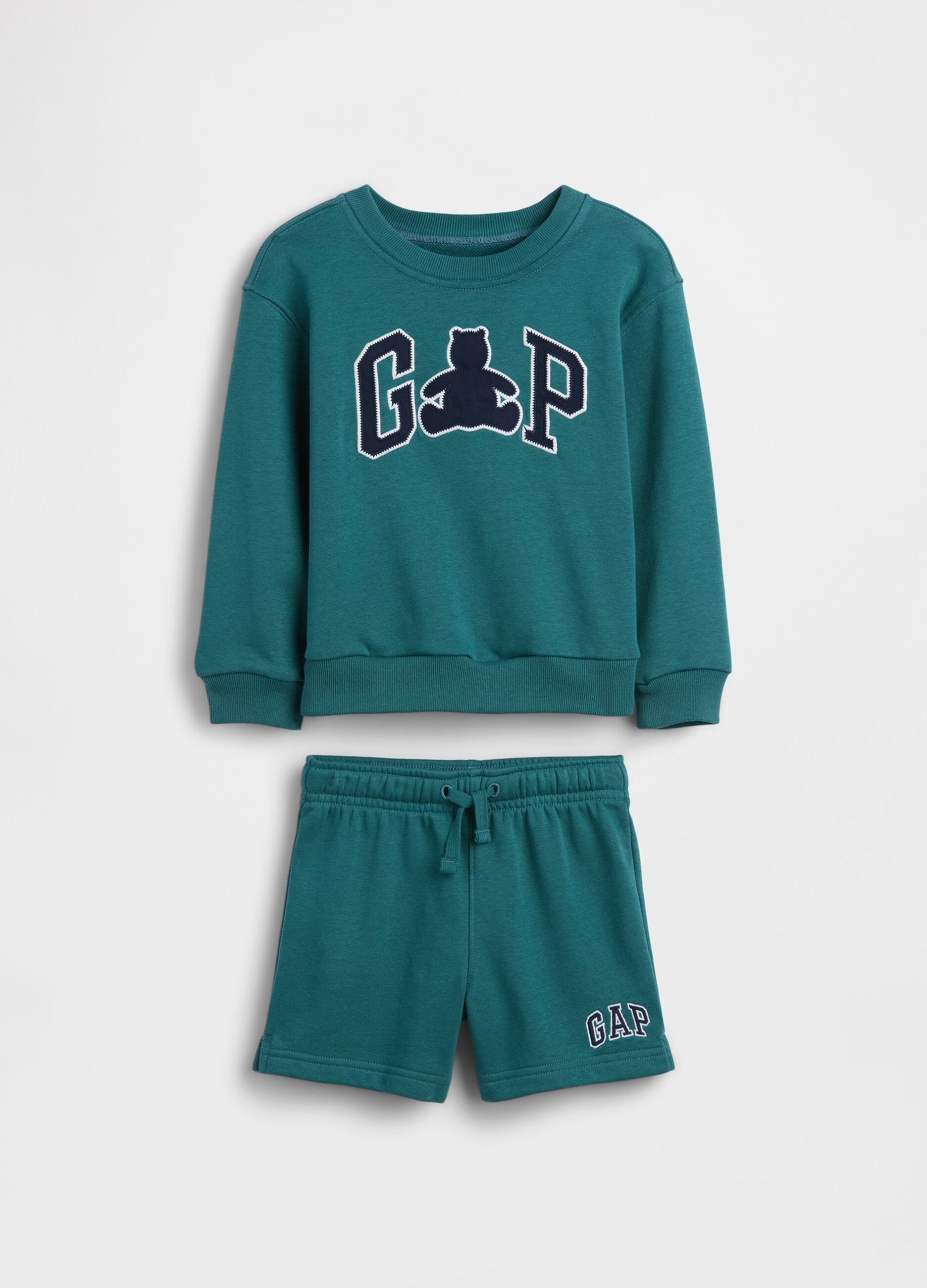 Set felpa e shorts in misto cotone con logo GAP