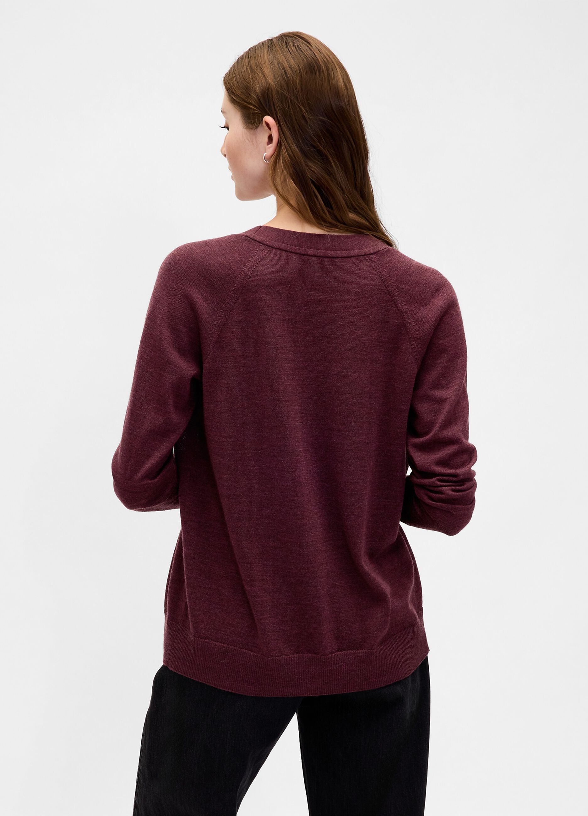 Purple Cardigan in Pure Wool_1