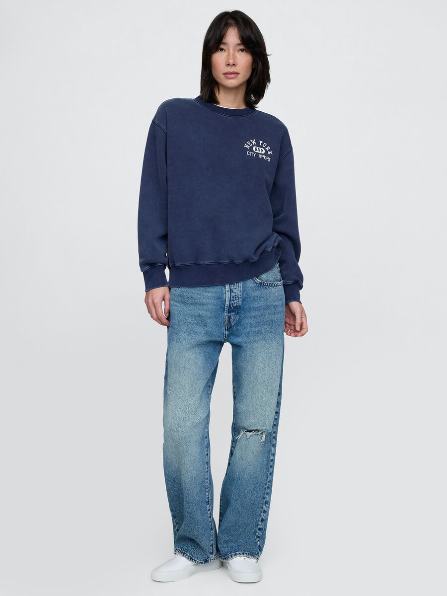 Felpa blu con stampa Gap New York Donna_1