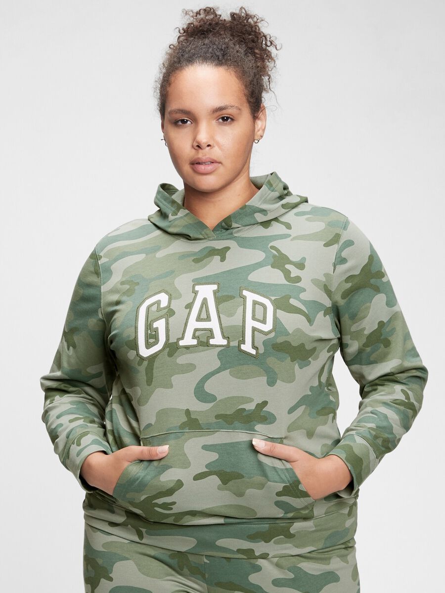 Camo hoodie with embroidered logo Woman_2