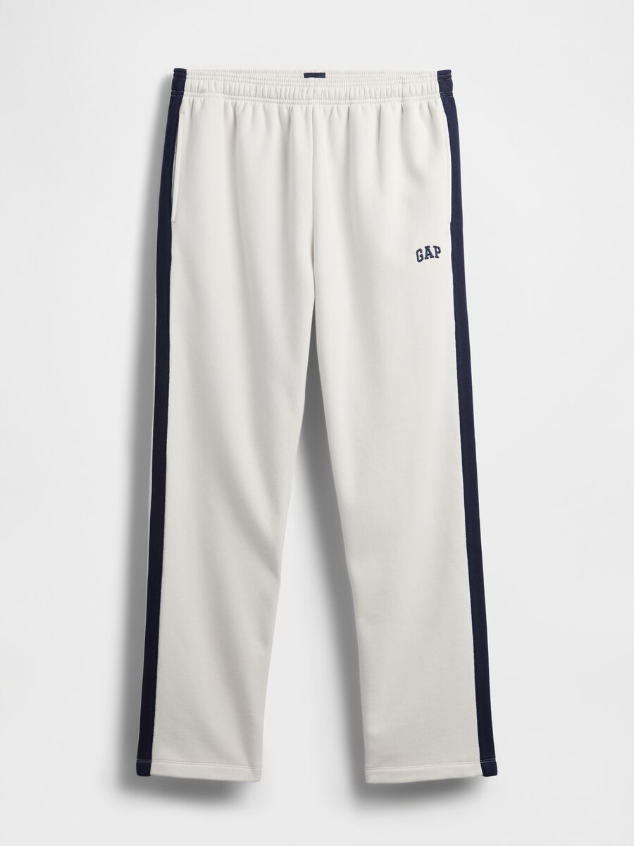 Men's White Trousers in Cotton and Polyester Blend Man_5