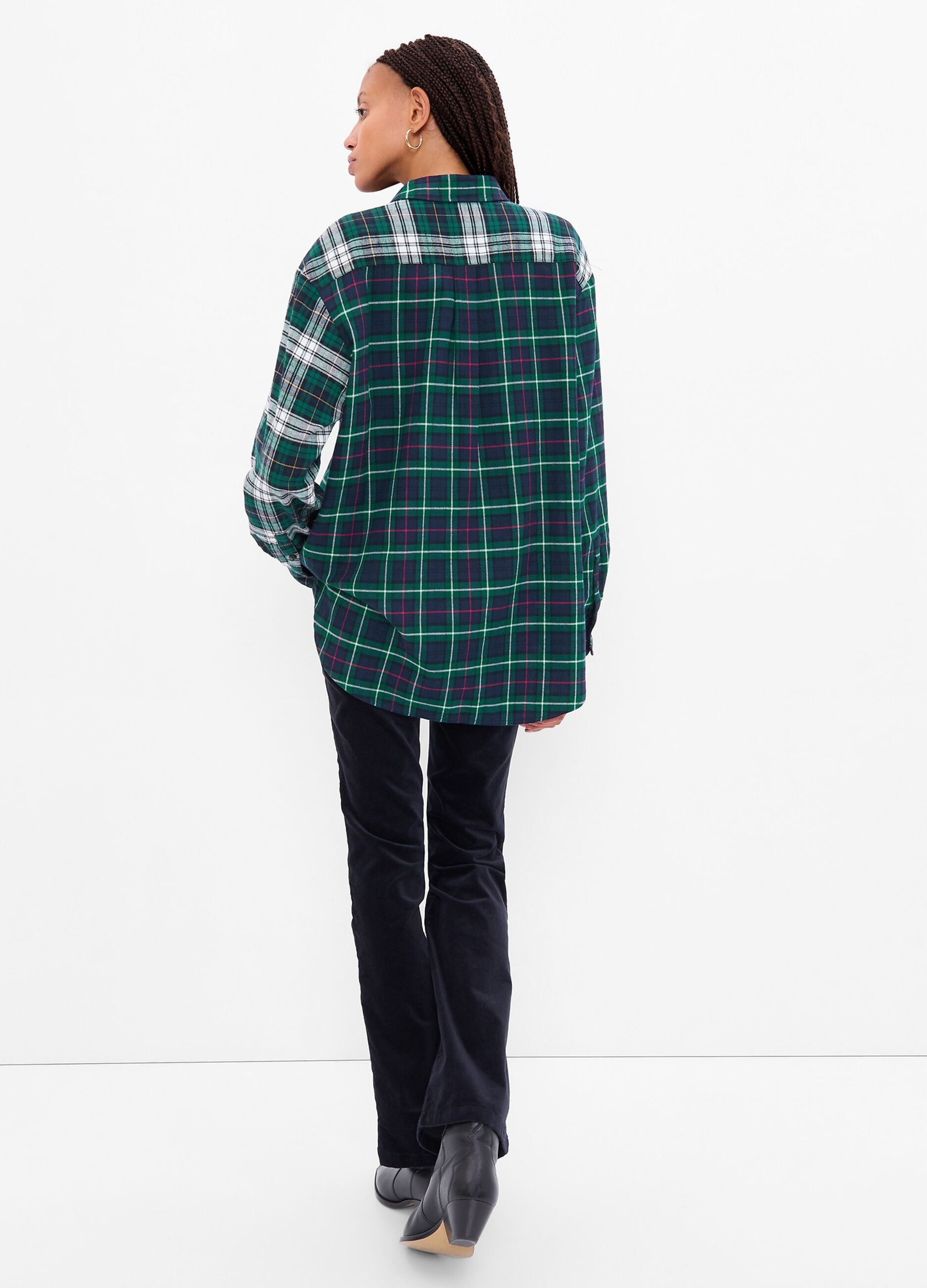 Oversize shirt in plaid flannel_1