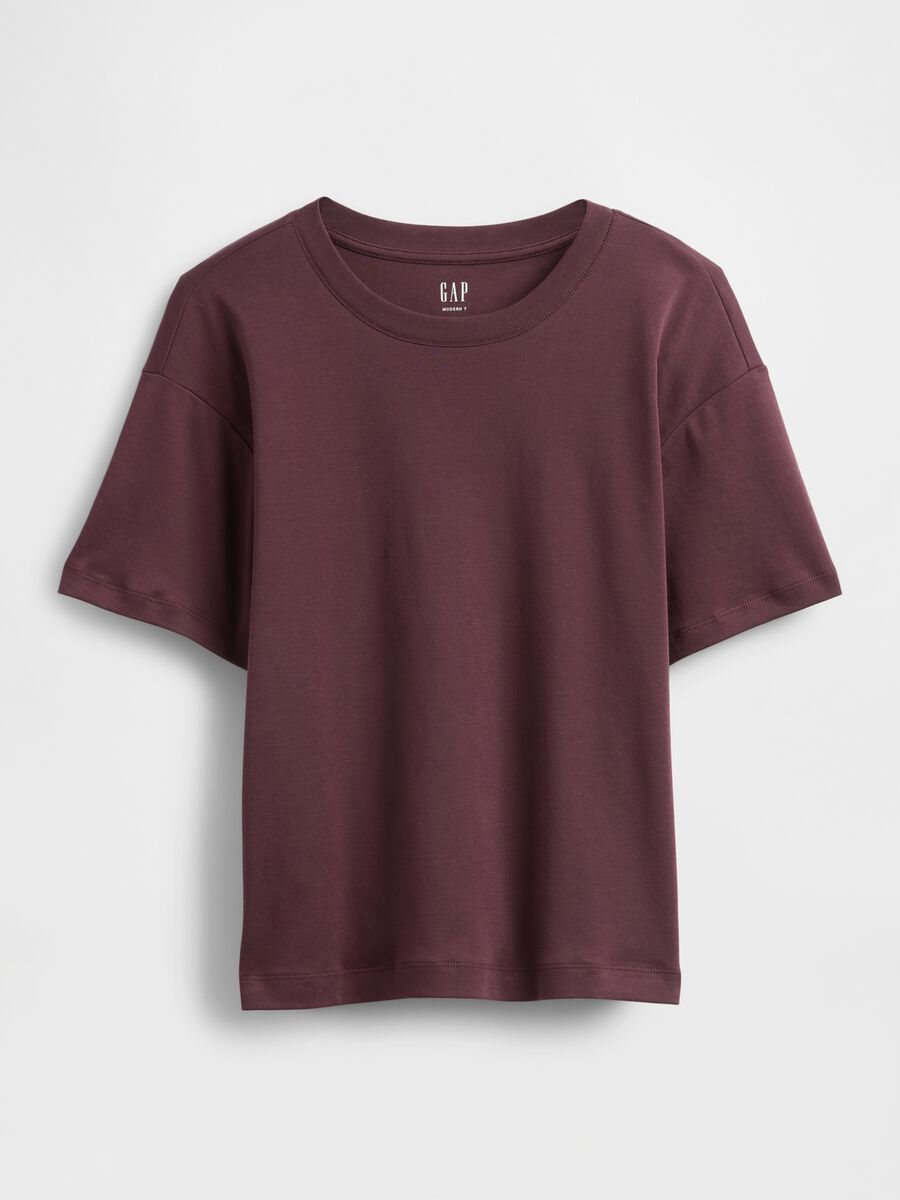 T-shirt viola in cotone Donna_3
