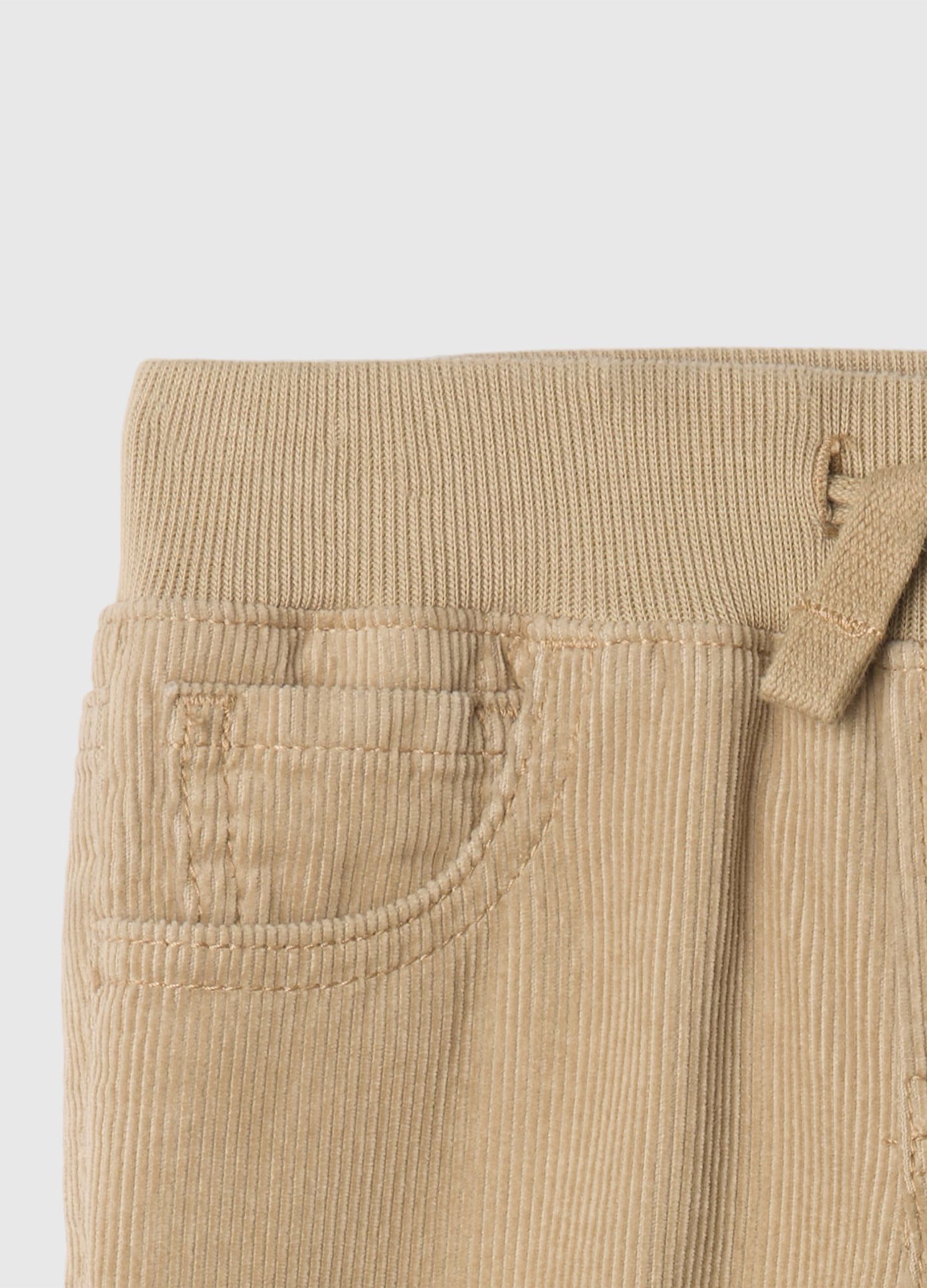 Pantalone in velluto con coulisse _2