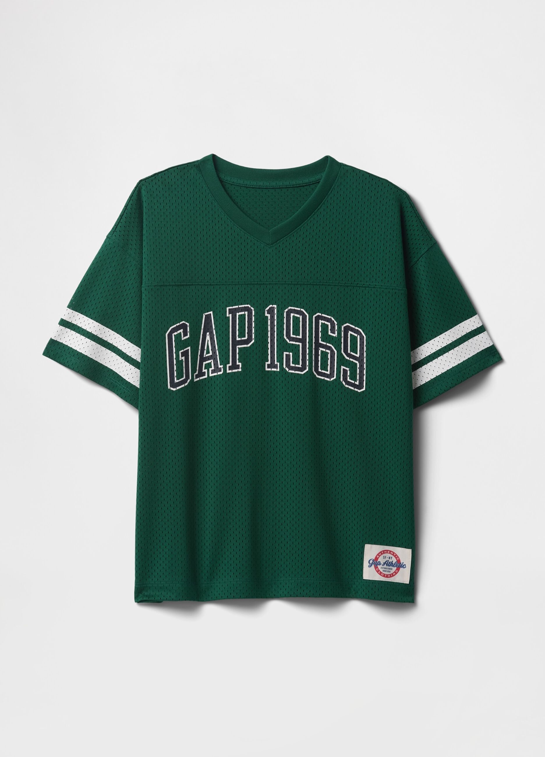 Maglia sportiva verde con logo GAP 1969_3