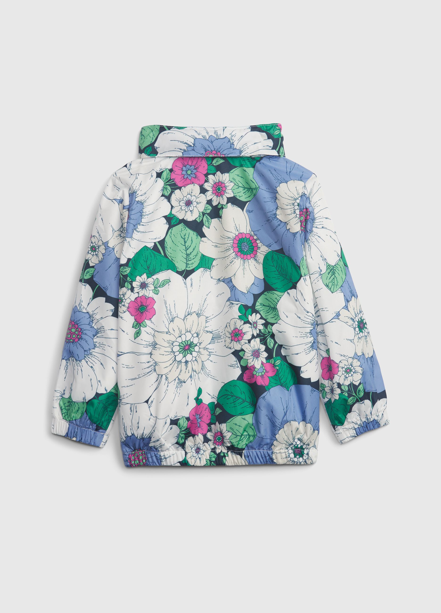 Windbreaker jacket with floral pattern_1