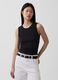 Tank top in misto cotone a costine_0