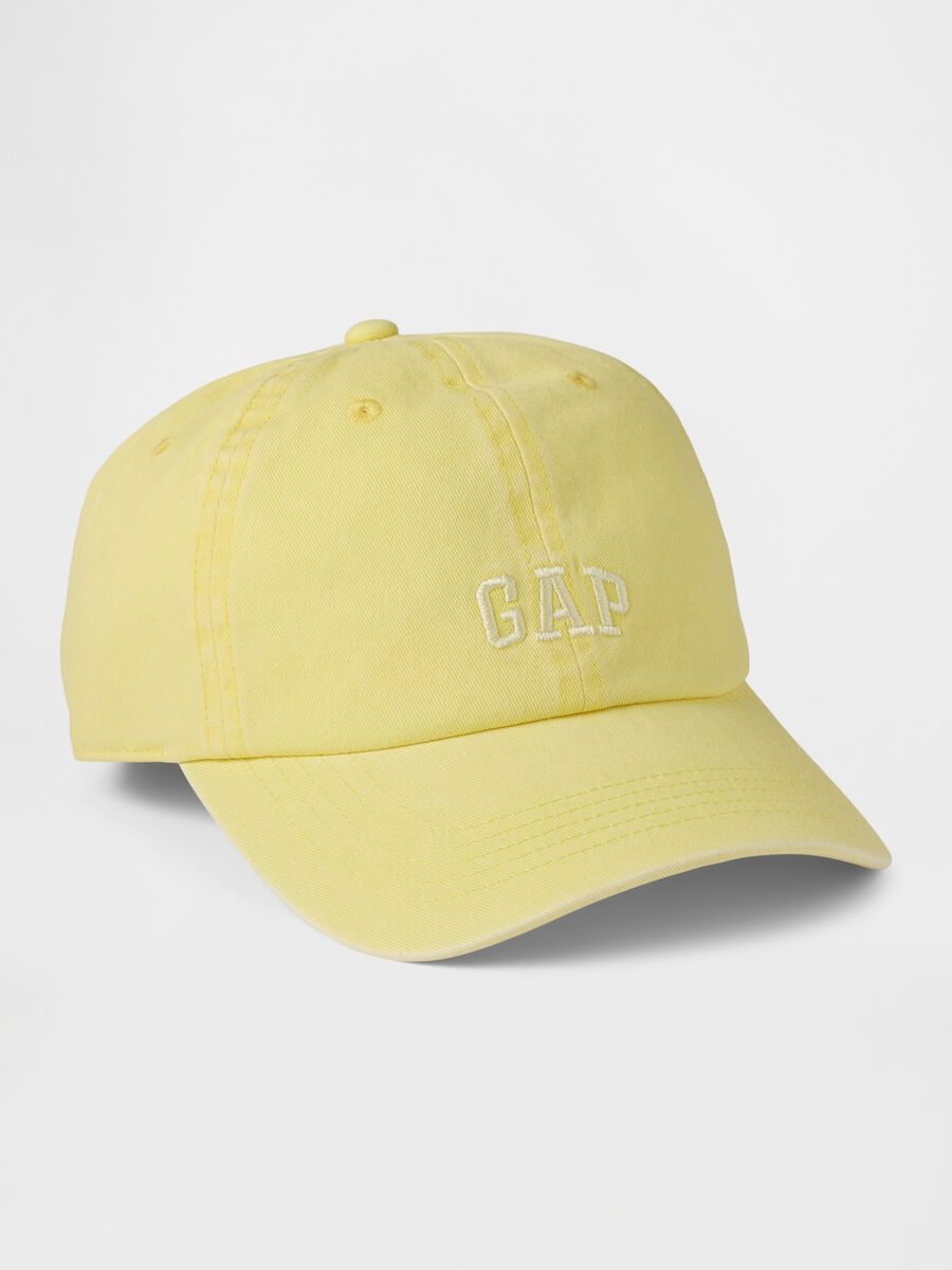 Cappello da baseball giallo in cotone Donna_0