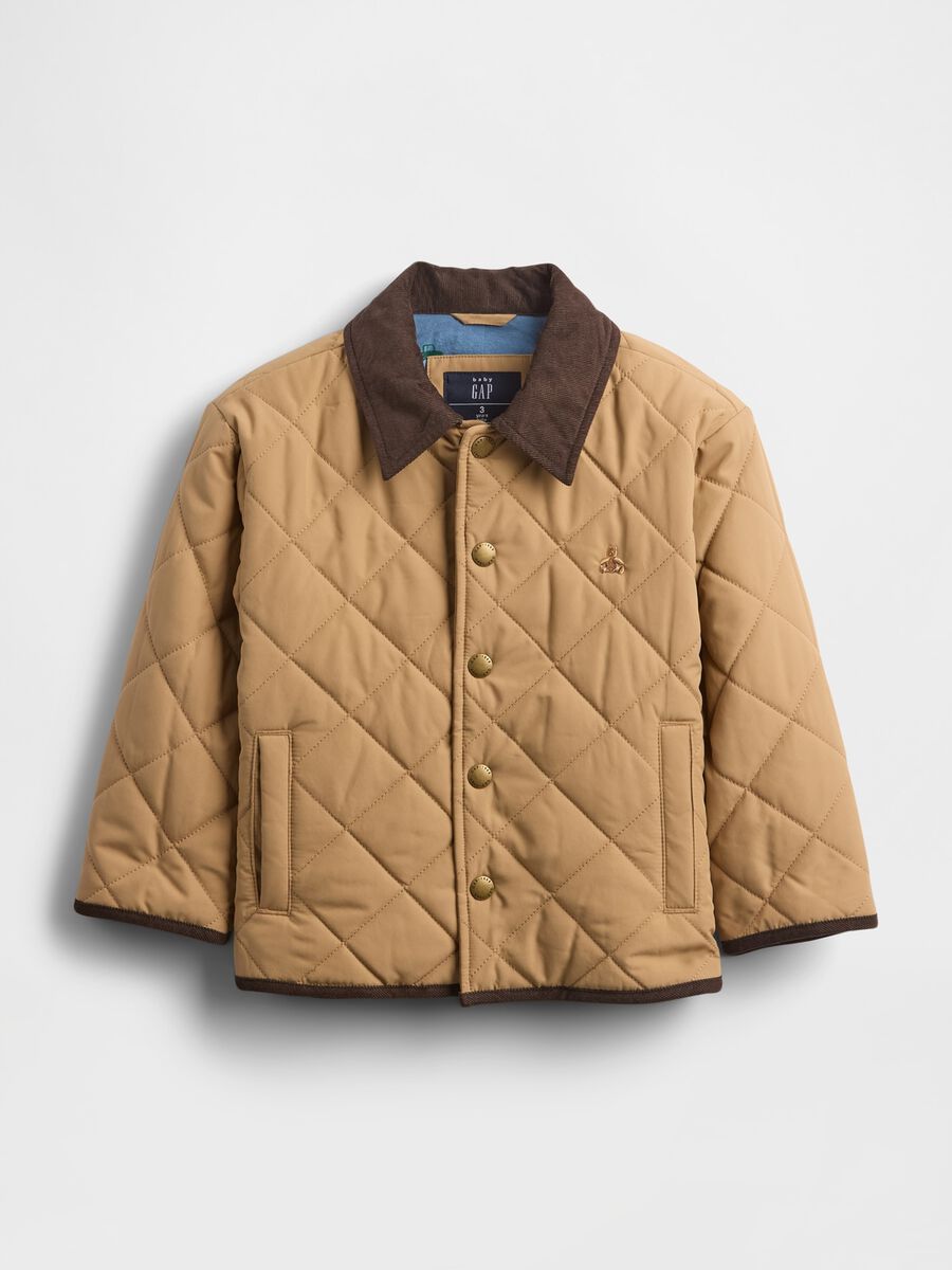 Beige Padded Jacket for Boys Baby Boy_0