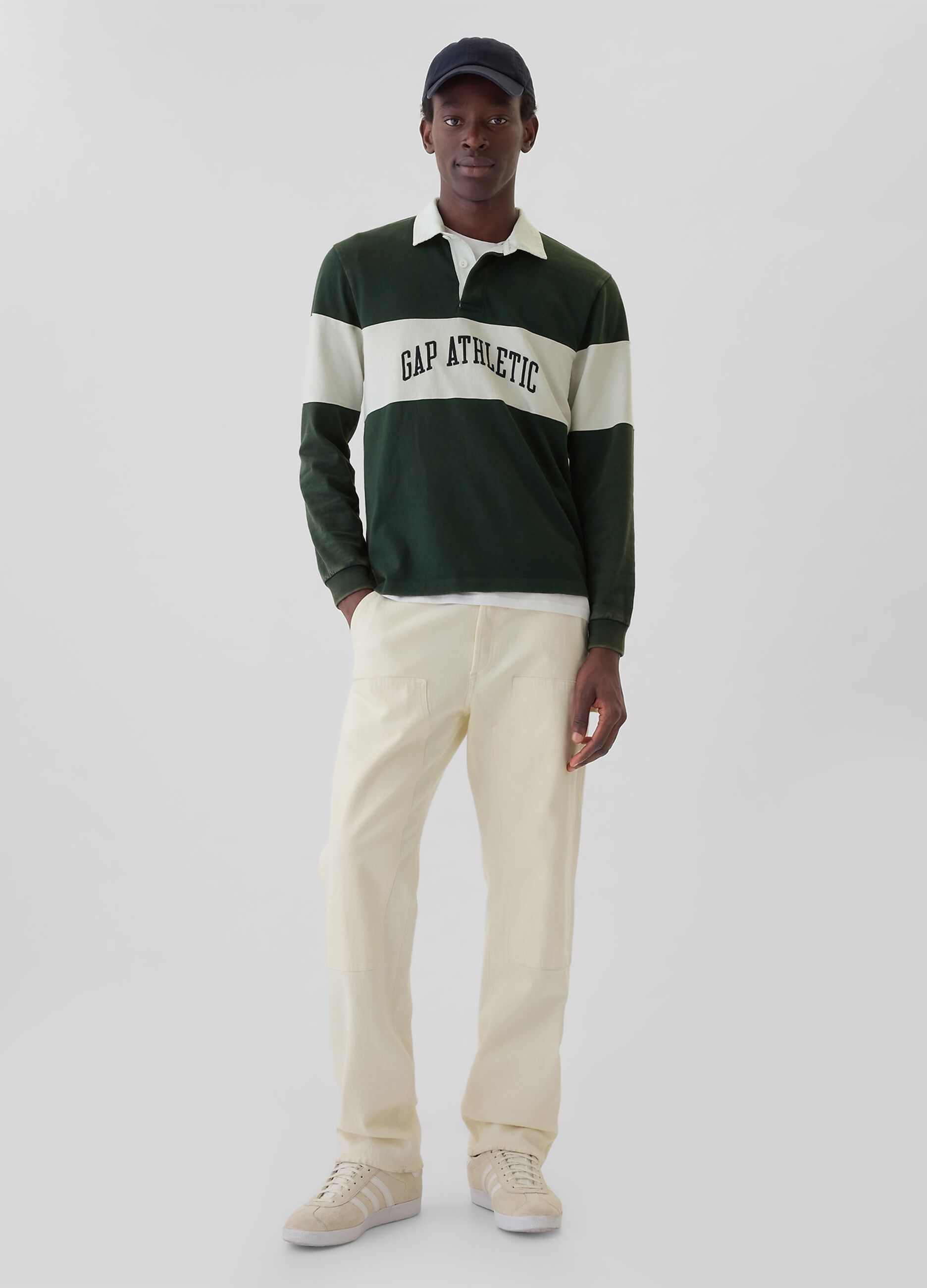 Cotton polo shirt with logo print_1