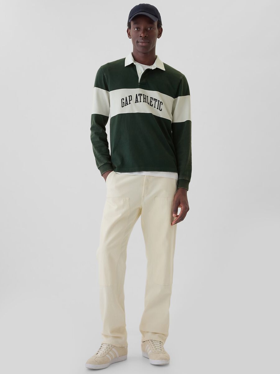 Polo in cotone con stampa logo Uomo_1