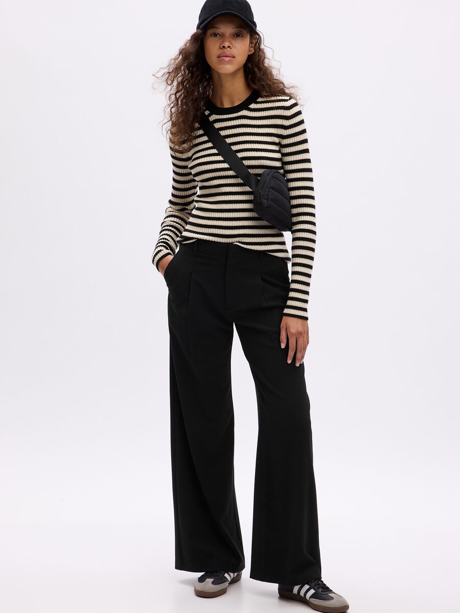 Ribbed top with striped pattern Woman_0