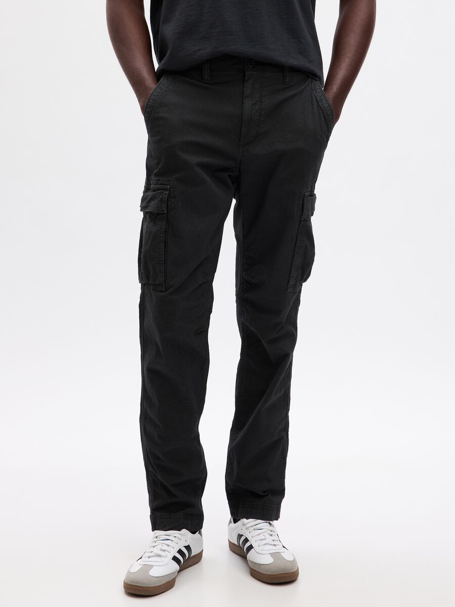 Pantalone cargo con trama ripstop Uomo_0