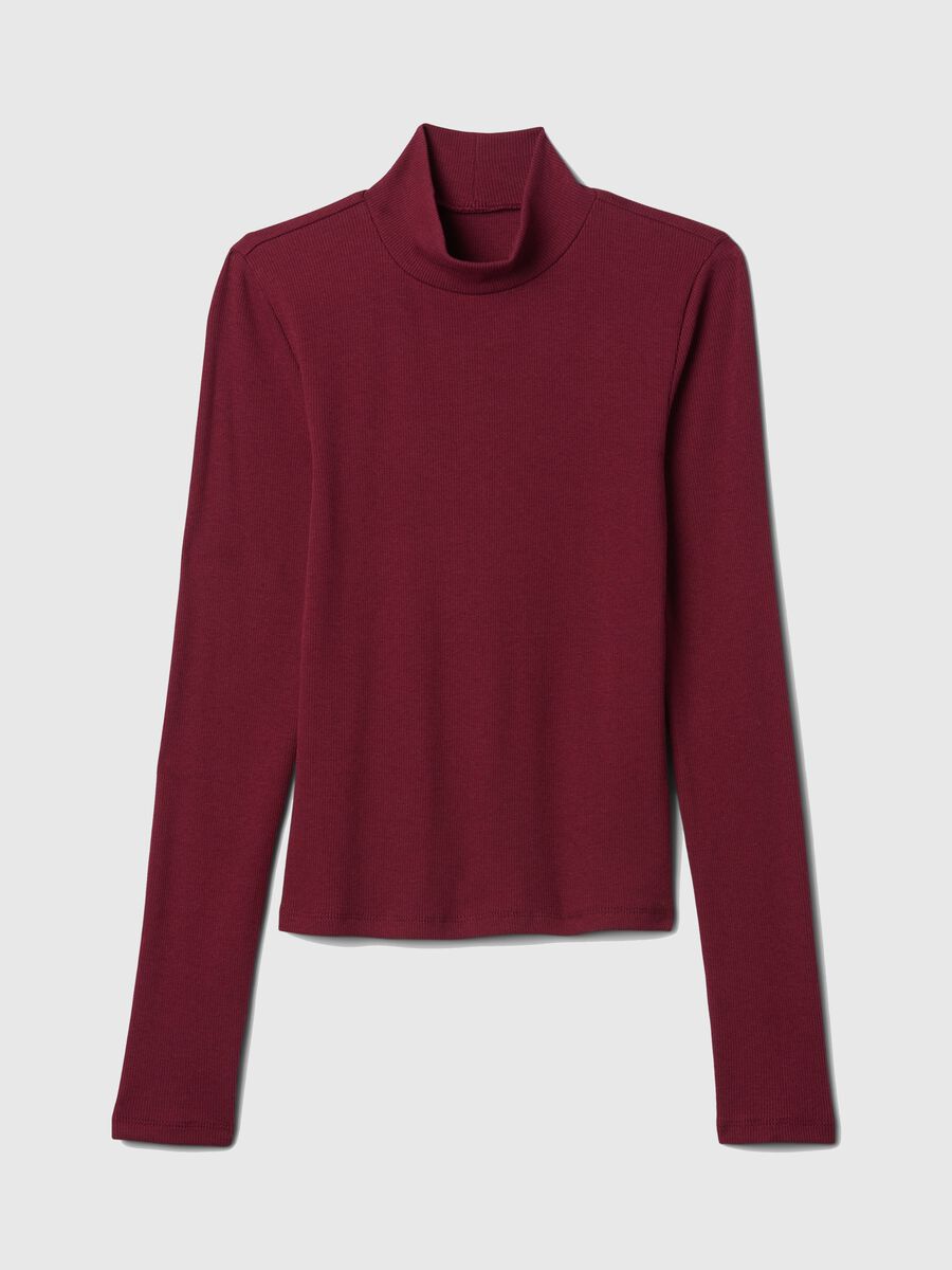 T-shirt a costine in cotone e modal stretch Donna_3