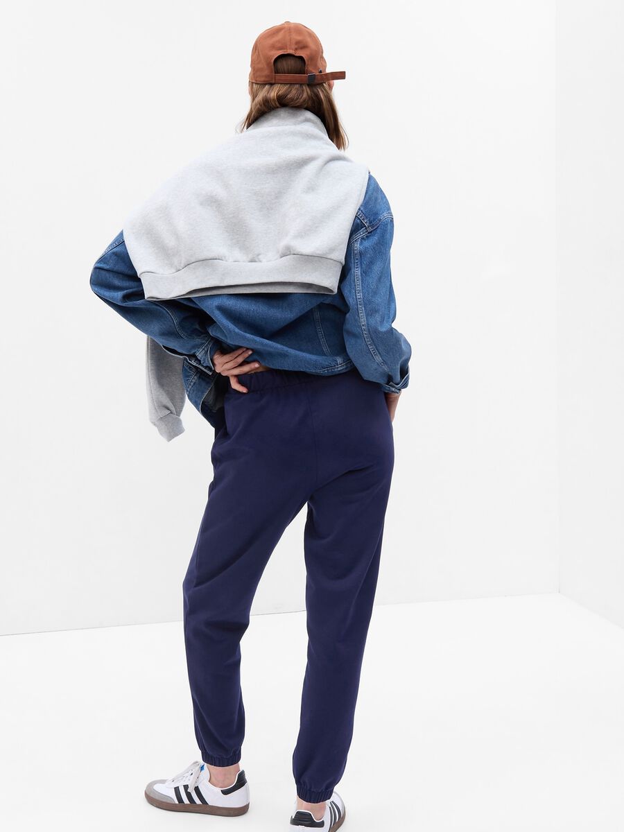 High-rise joggers in French terry with logo embroidery Woman_1