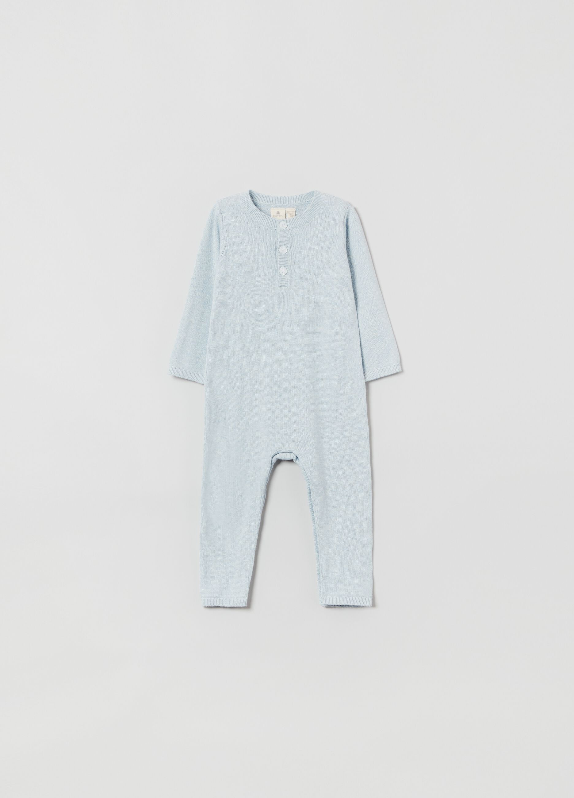 Cotton onesie with granddad neckline