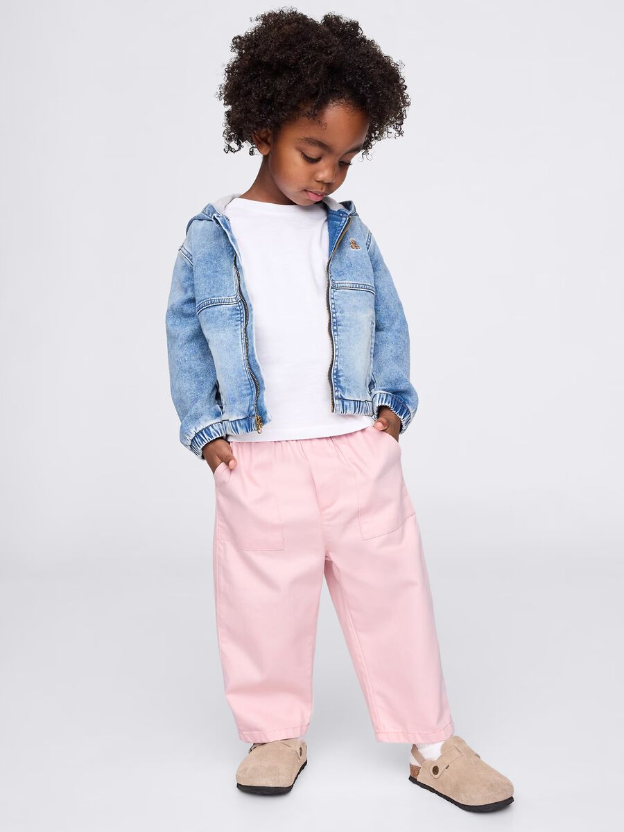 Children's pink trousers in cotton and Lyocell Baby Boy_0