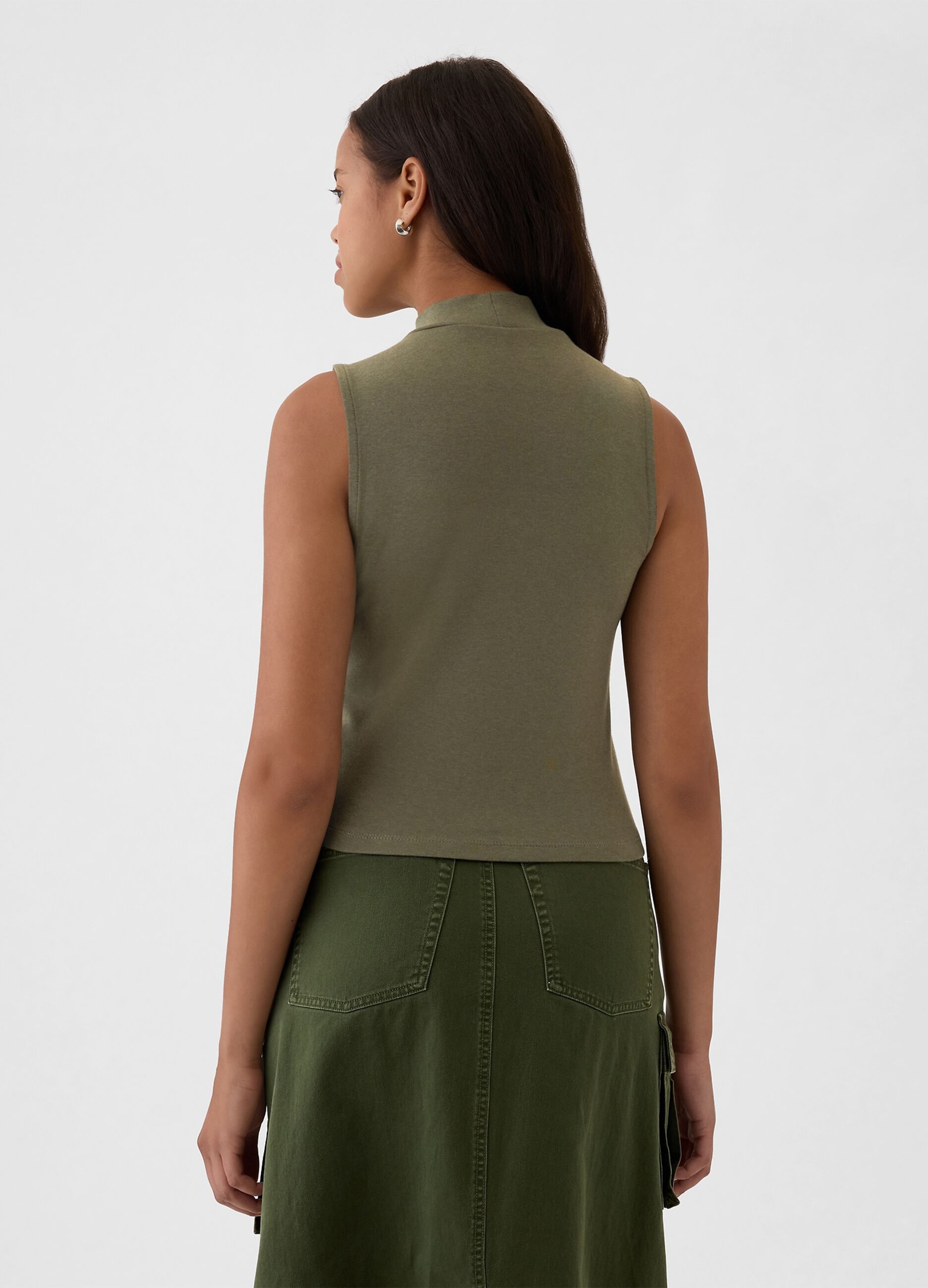 Mock neck sleeveless top_2