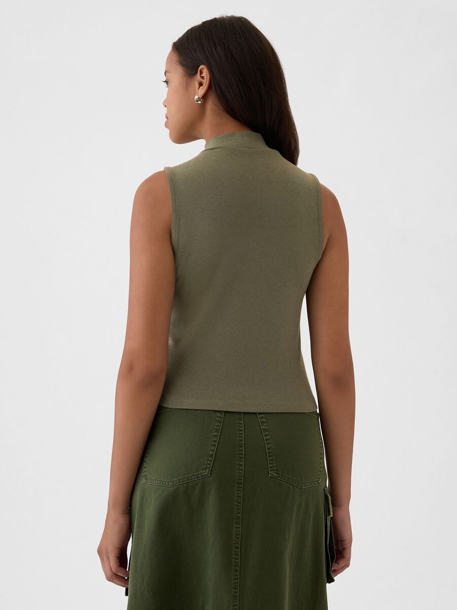 Top smanicato mock neck Donna_2