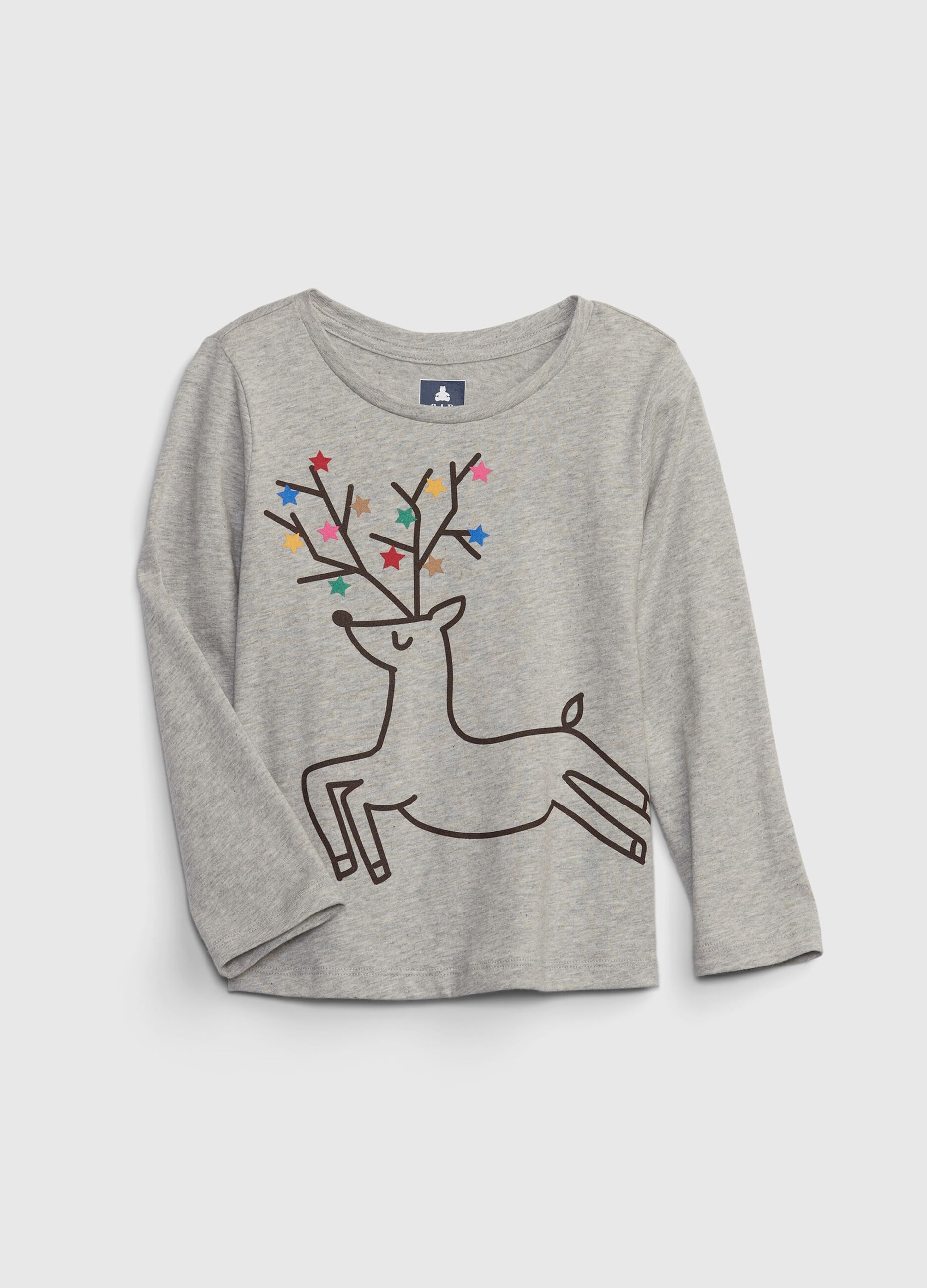 Long-sleeved T-shirt with reindeer print
