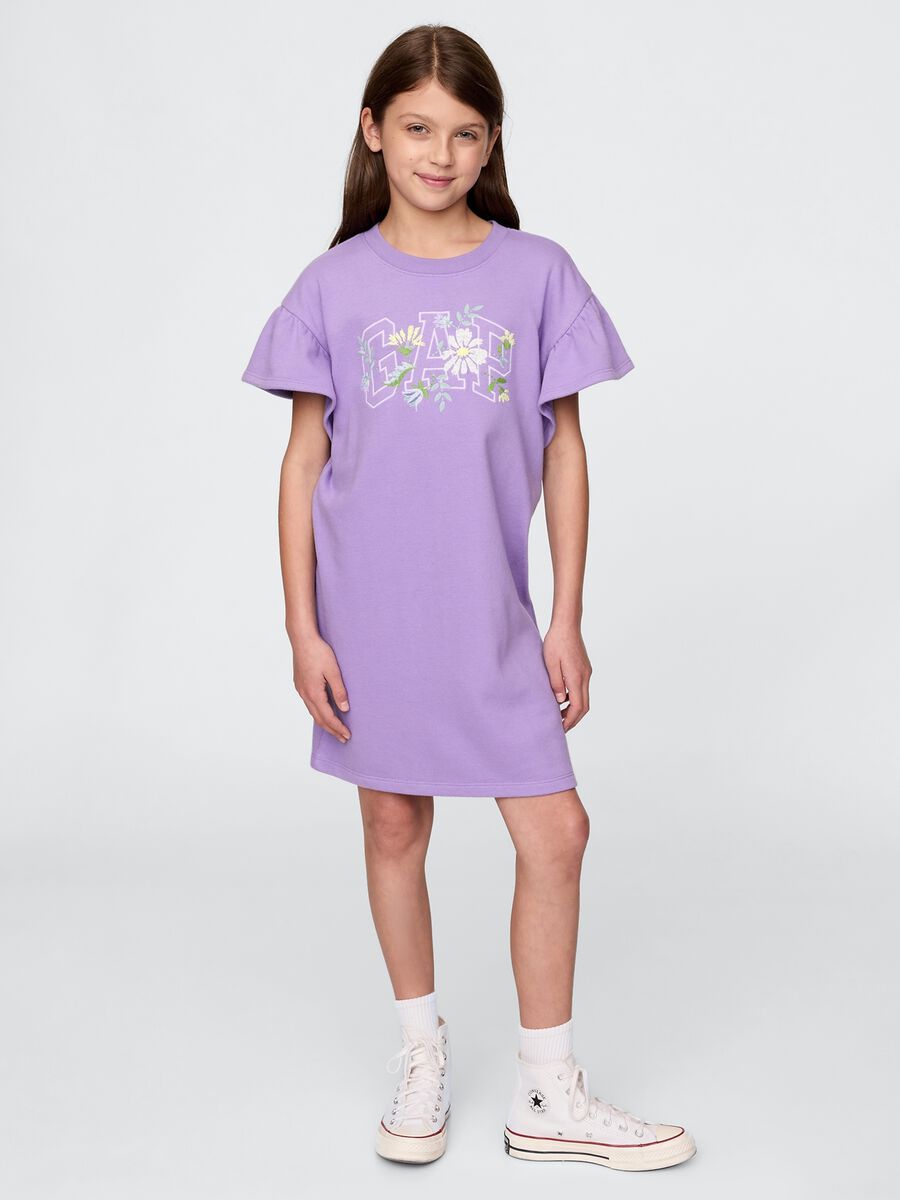 Purple Short Sleeve Dress GAP Kids Girl_0