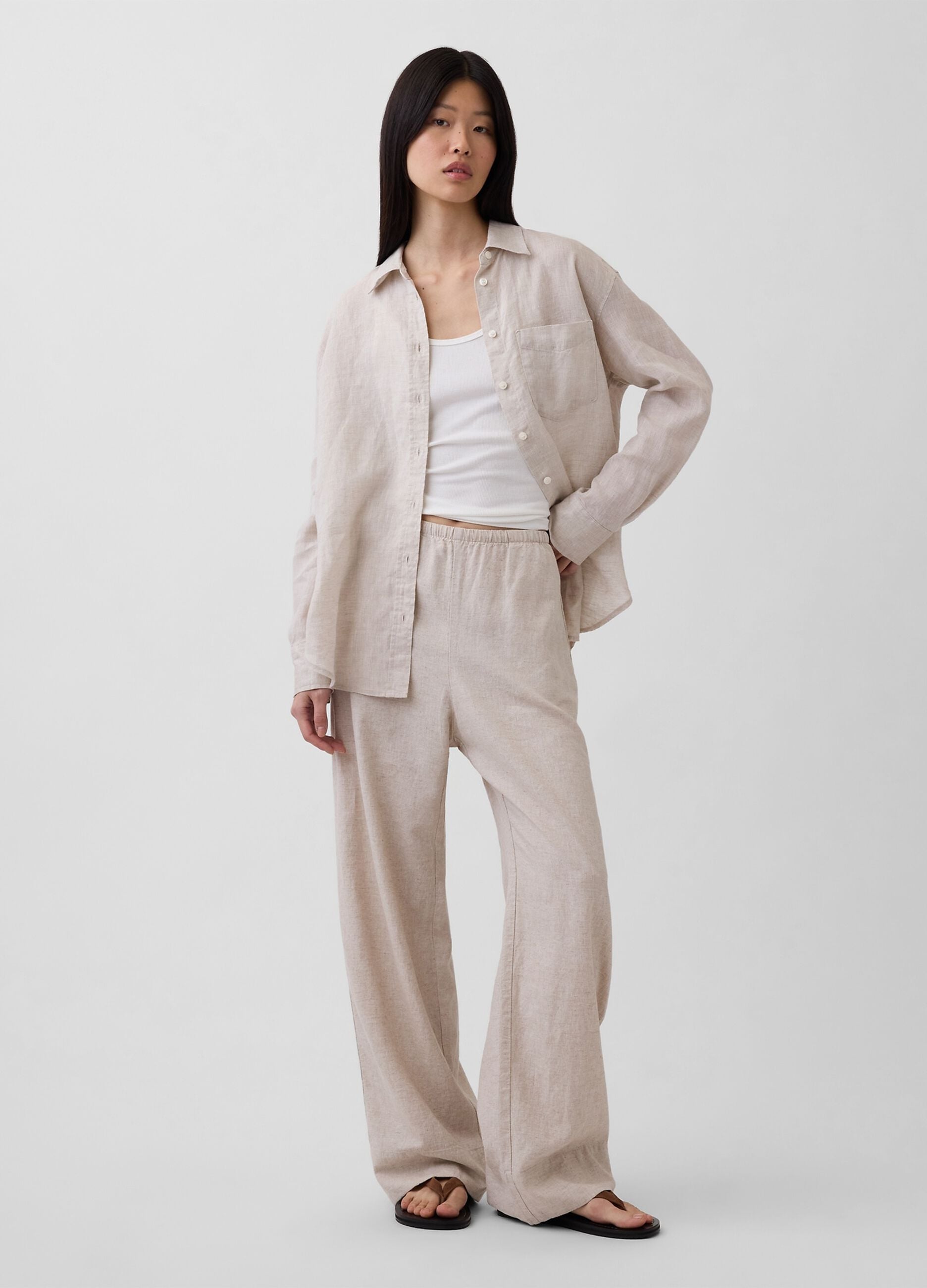 Pantaloni in misto lino