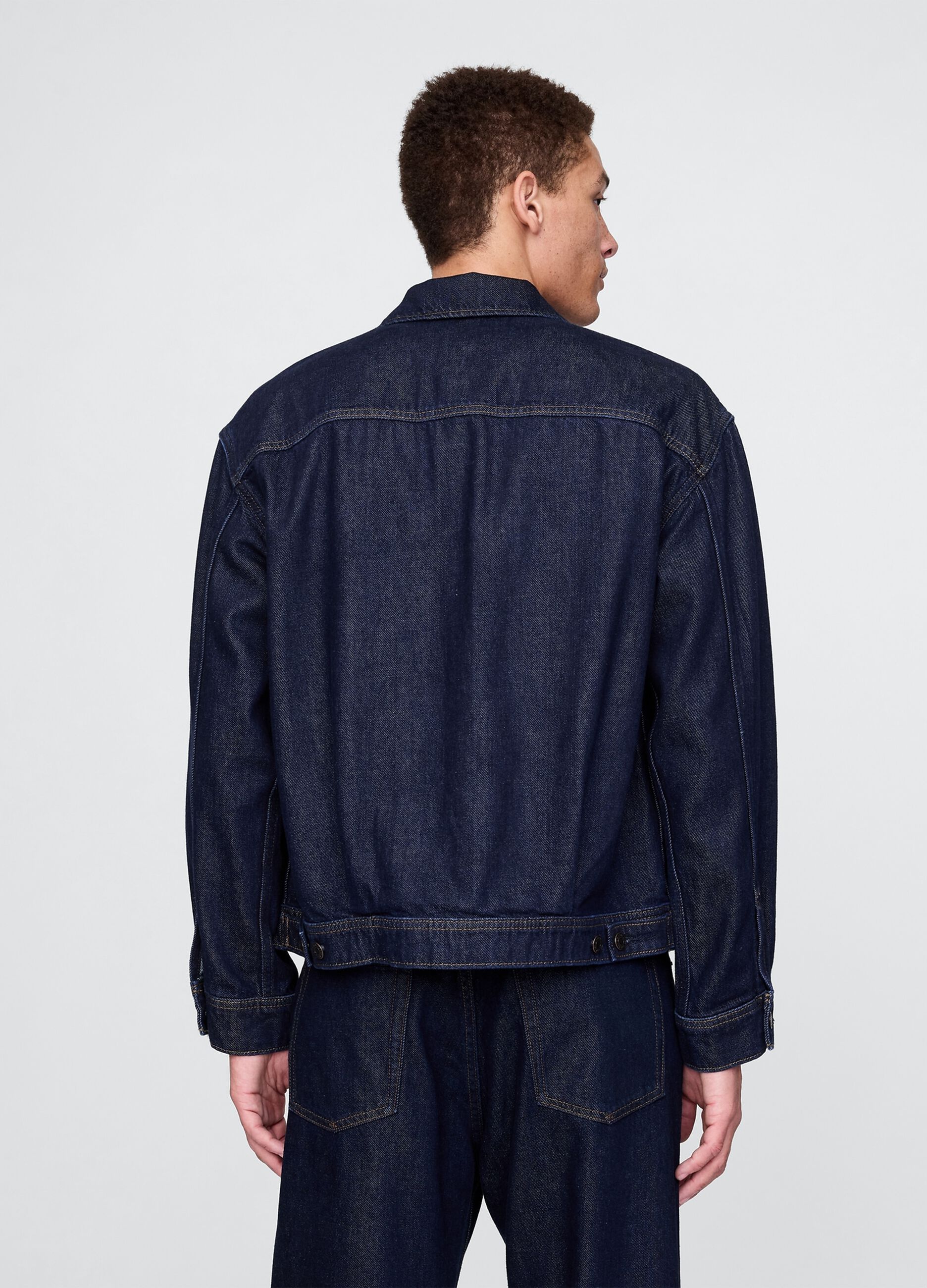 Giacca di jeans blu in cotone e Lyocell_2